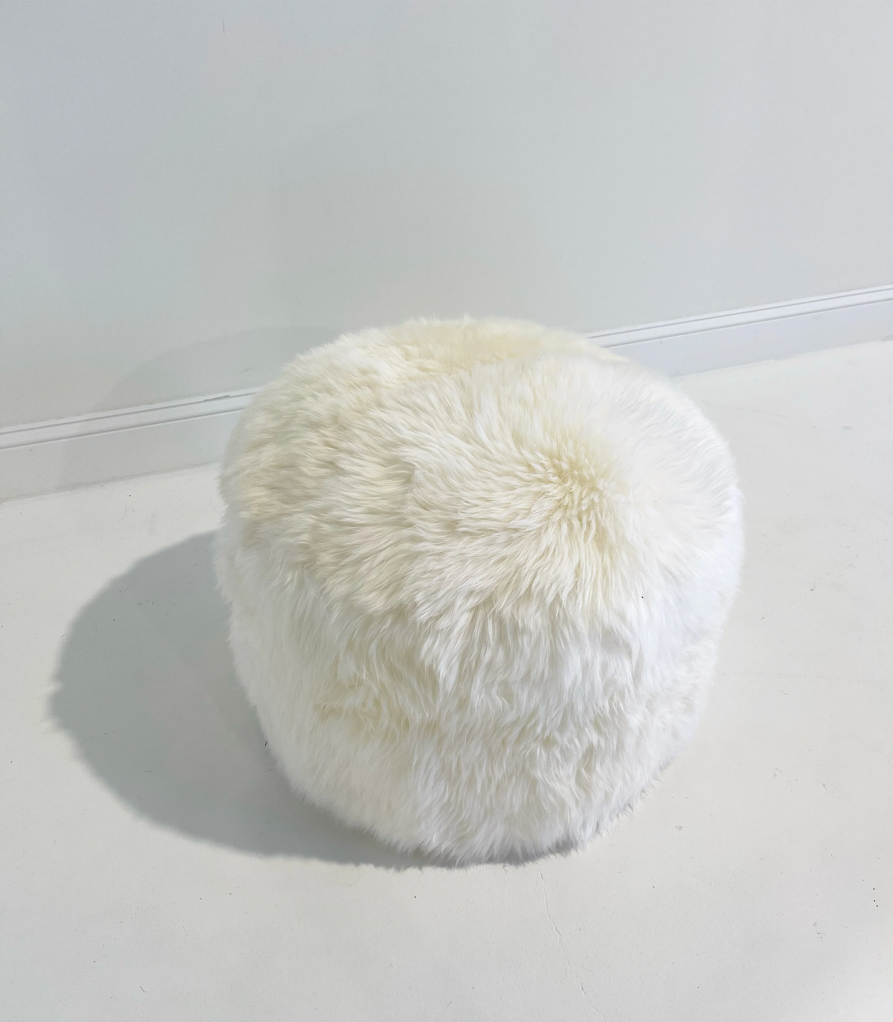 The Forsyth Pouf Ottoman in Sheepskin - Image 2