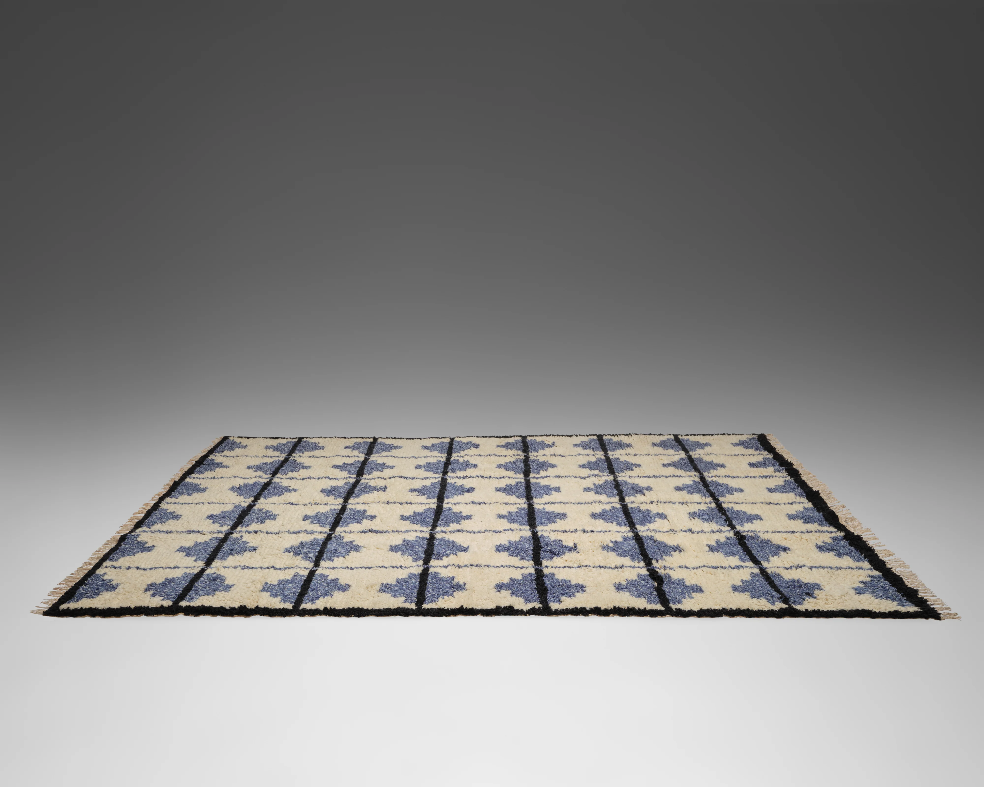 The Shaggy Tile Rug - Blue and Cream - Image 5