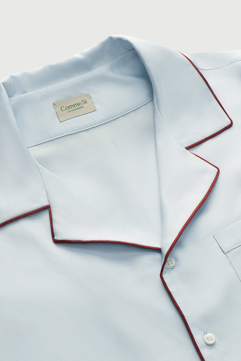 The Notched Collar Shirt, Piped Silk Twill, Glacier - Image 4