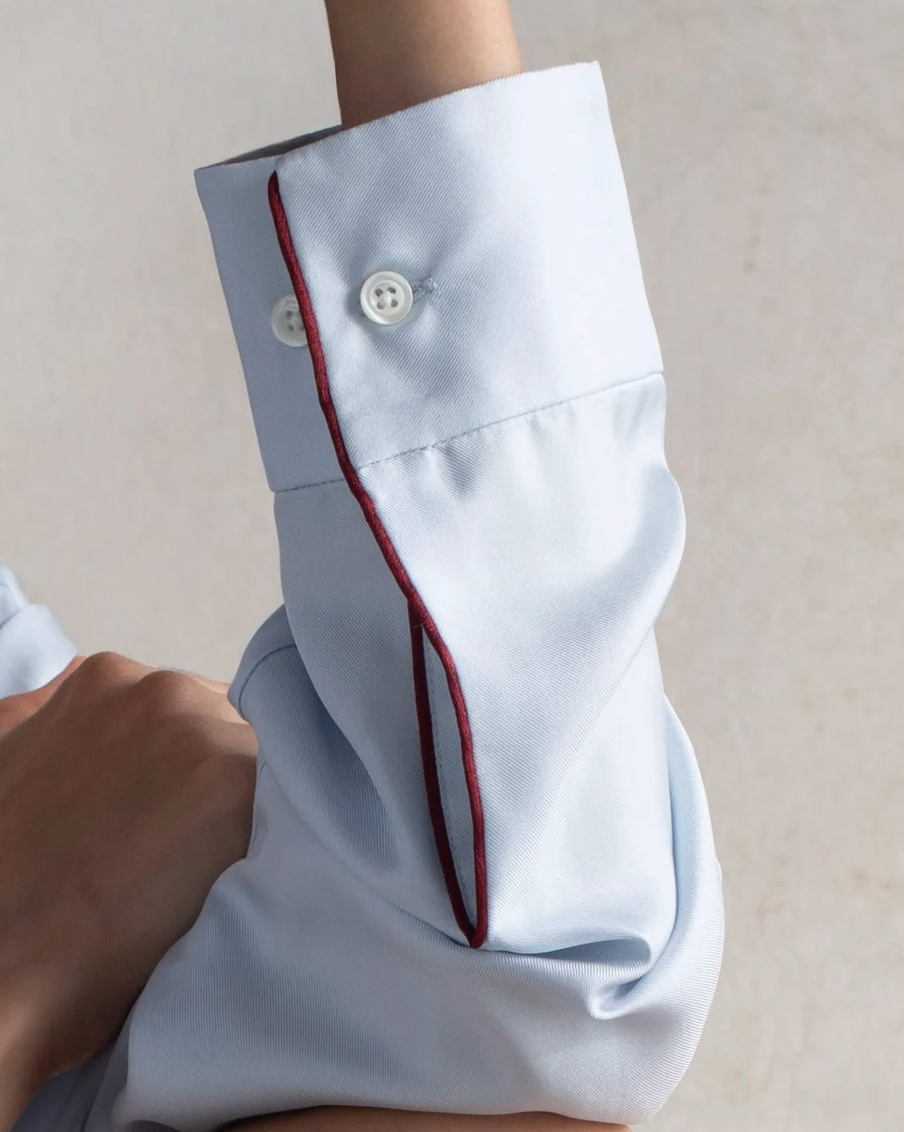 The Notched Collar Shirt, Piped Silk Twill, Glacier - Image 5