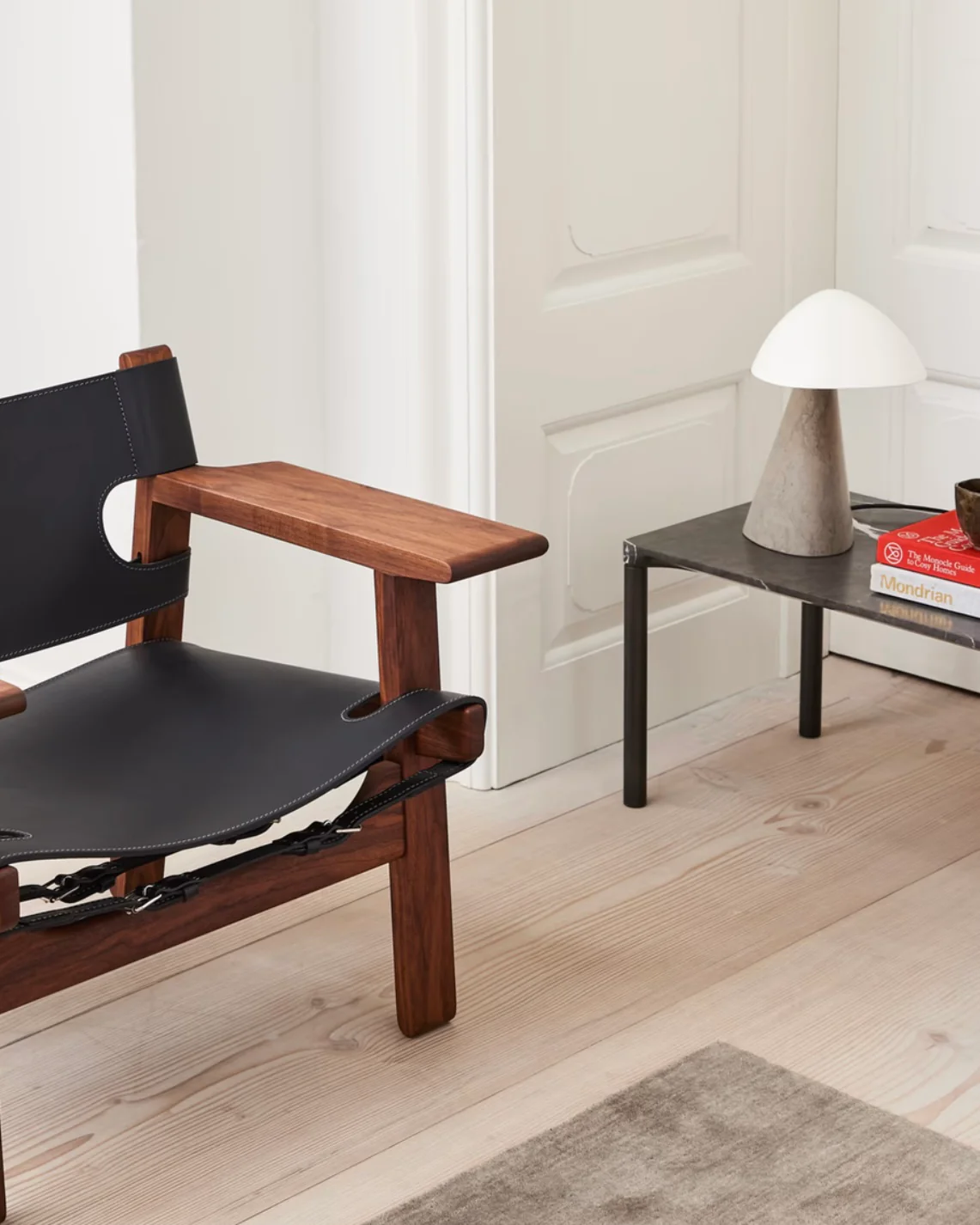 The Spanish Chair | Black Leather and Walnut - Image 3