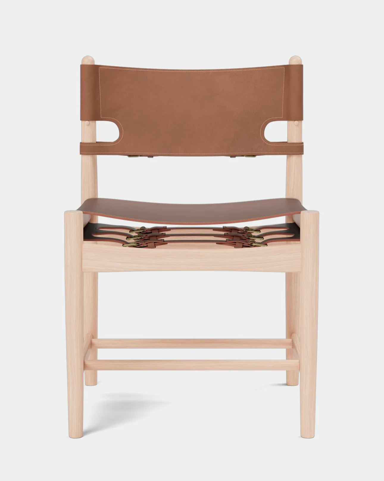 The Spanish Dining Chair | Cognac Leather and Light Oiled Oak - Image 4