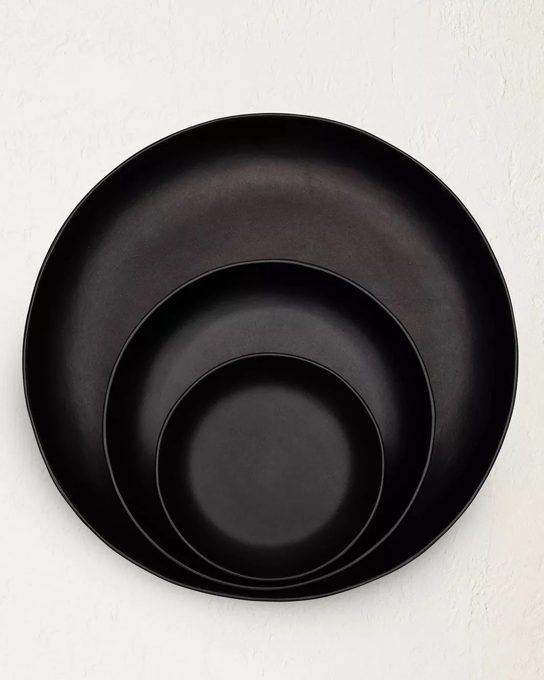 The Tray Set in Molded Leather - Black