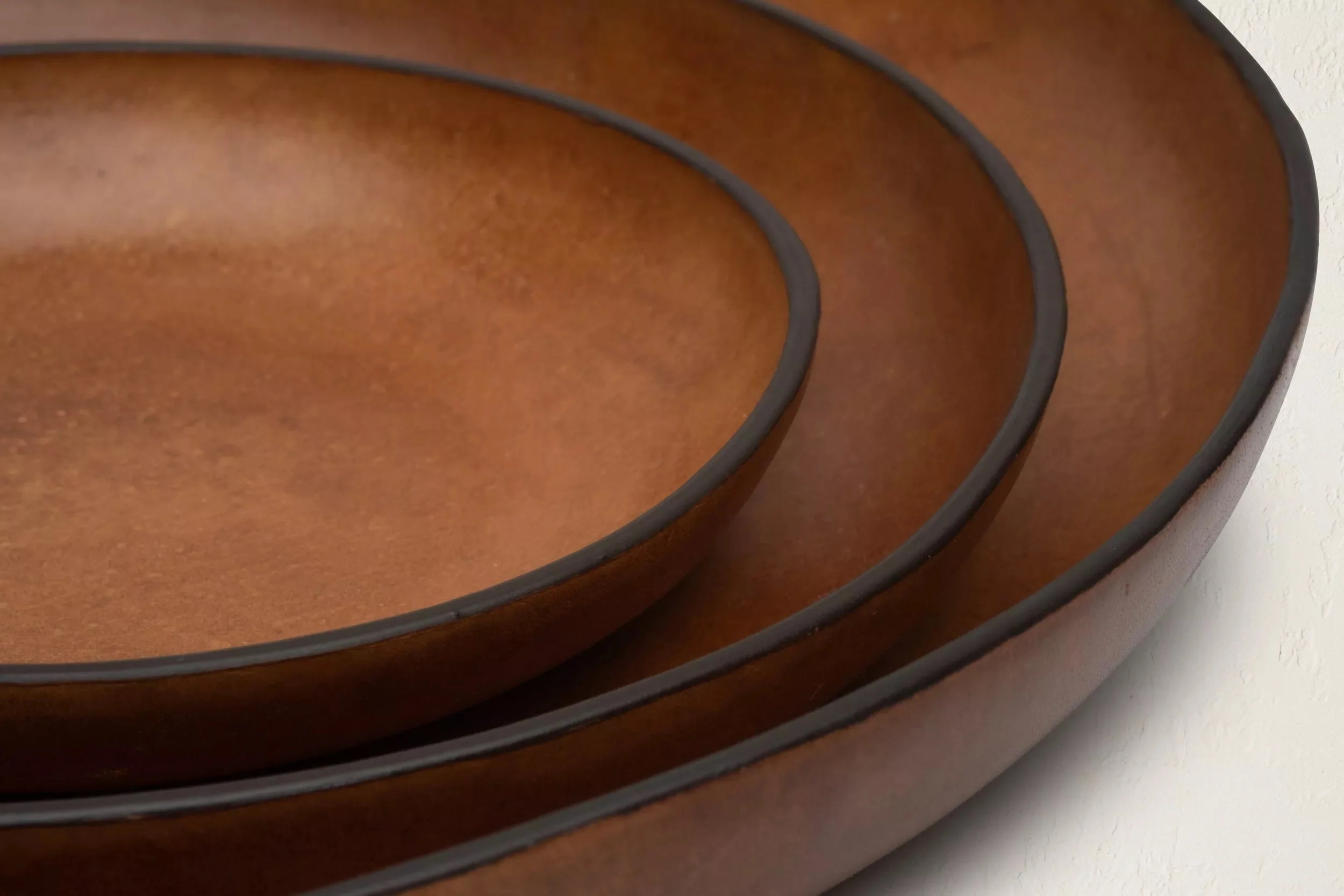The Tray Set in Molded Leather - Cognac - Image 3