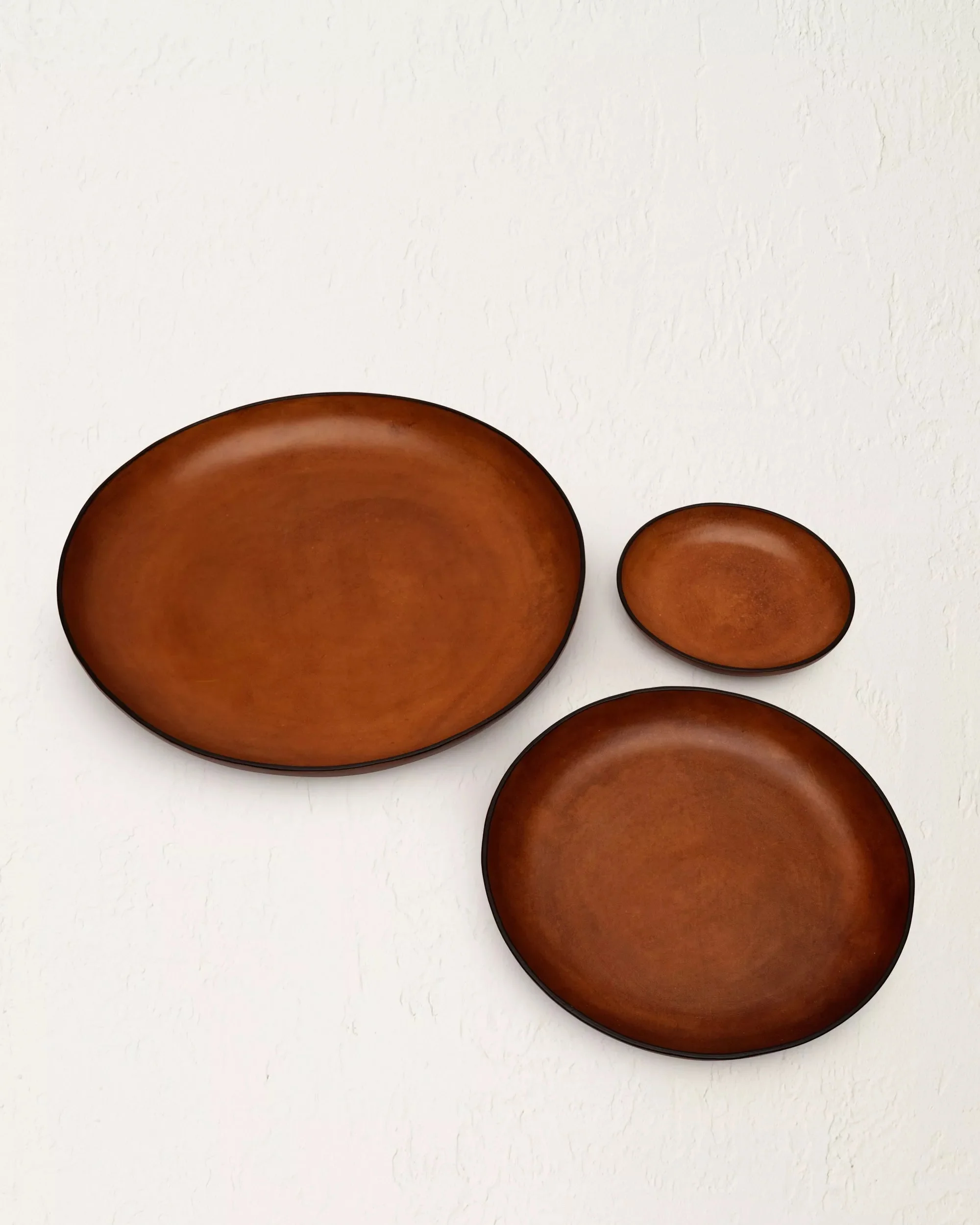 The Tray Set in Molded Leather - Cognac - Image 6