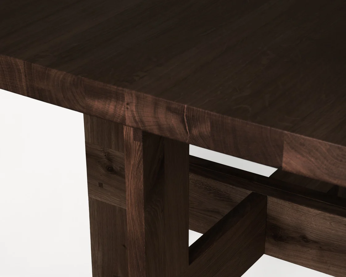 Trestle Table | Dark Oak | Square - Image 4