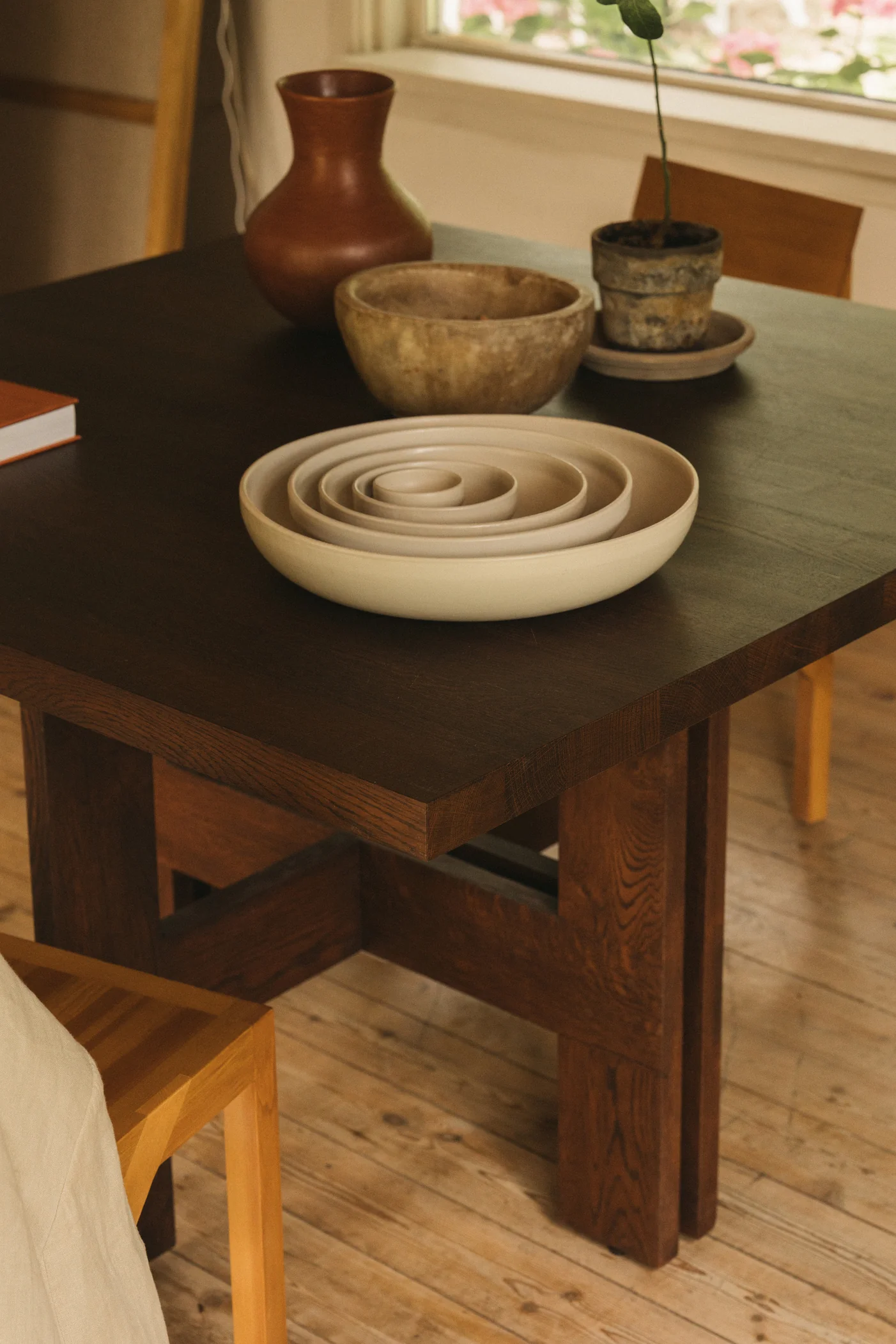 Trestle Table | Dark Oak | Square - Image 8