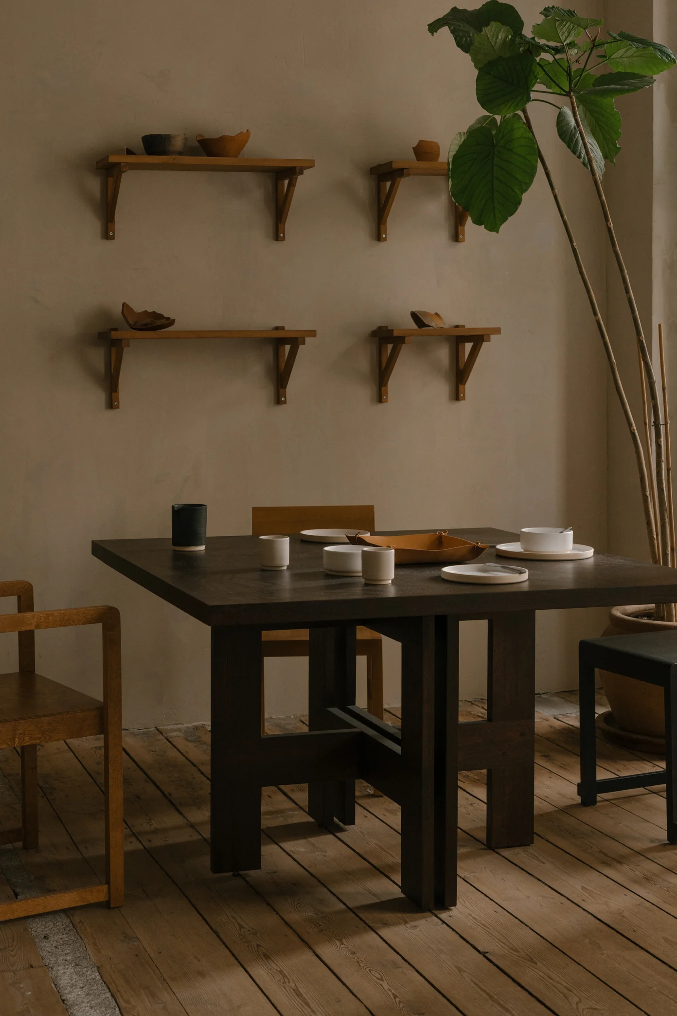 Trestle Table | Dark Oak | Square - Image 9