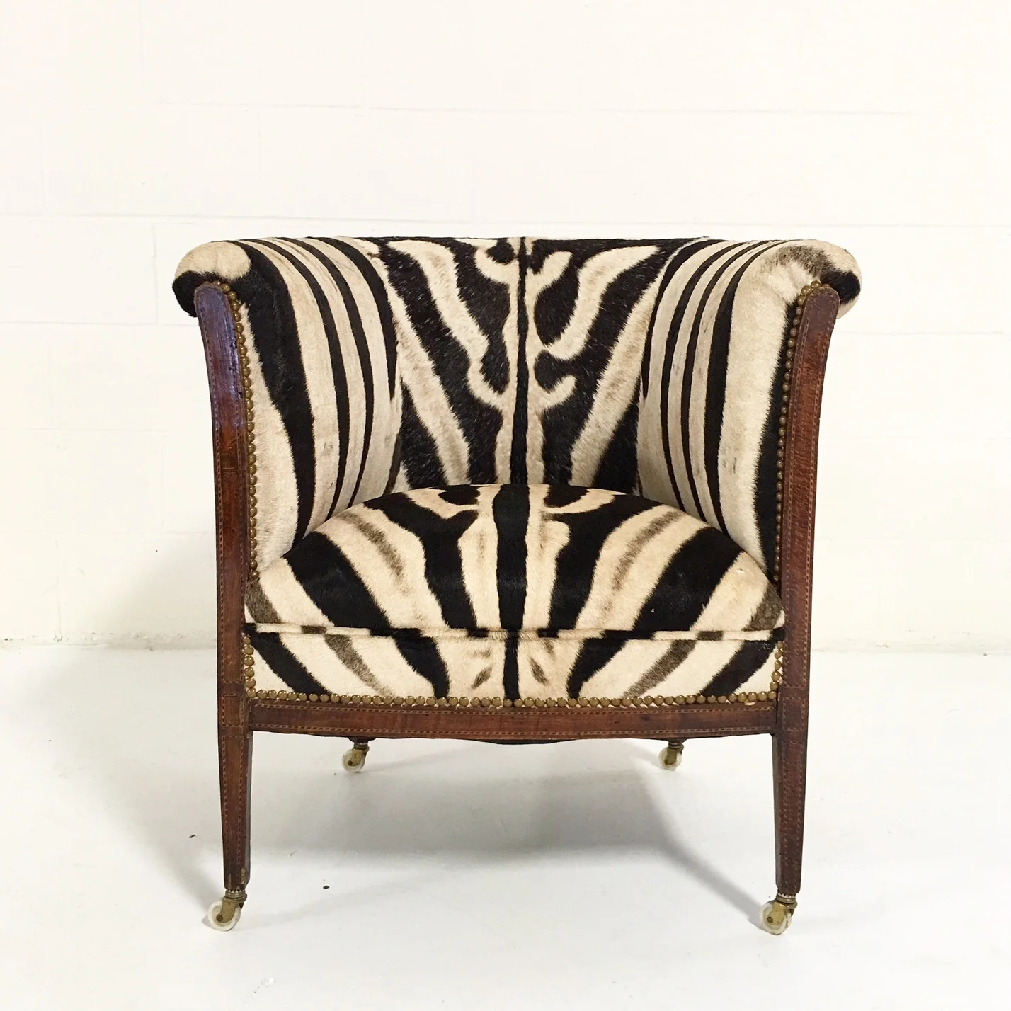 1930s Barrel Chair in Zebra Hide - Image 10