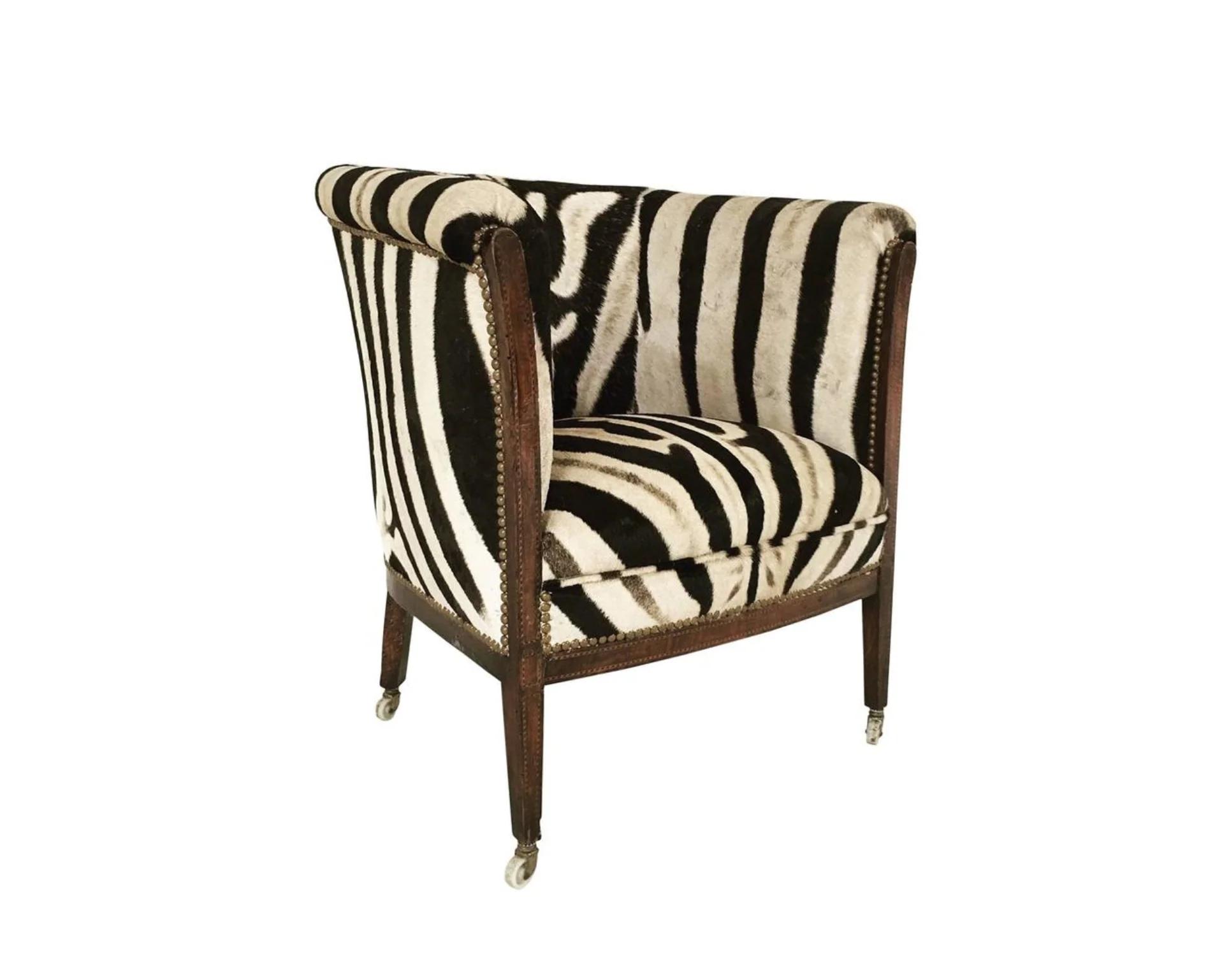 1930s Barrel Chair in Zebra Hide - Image 11