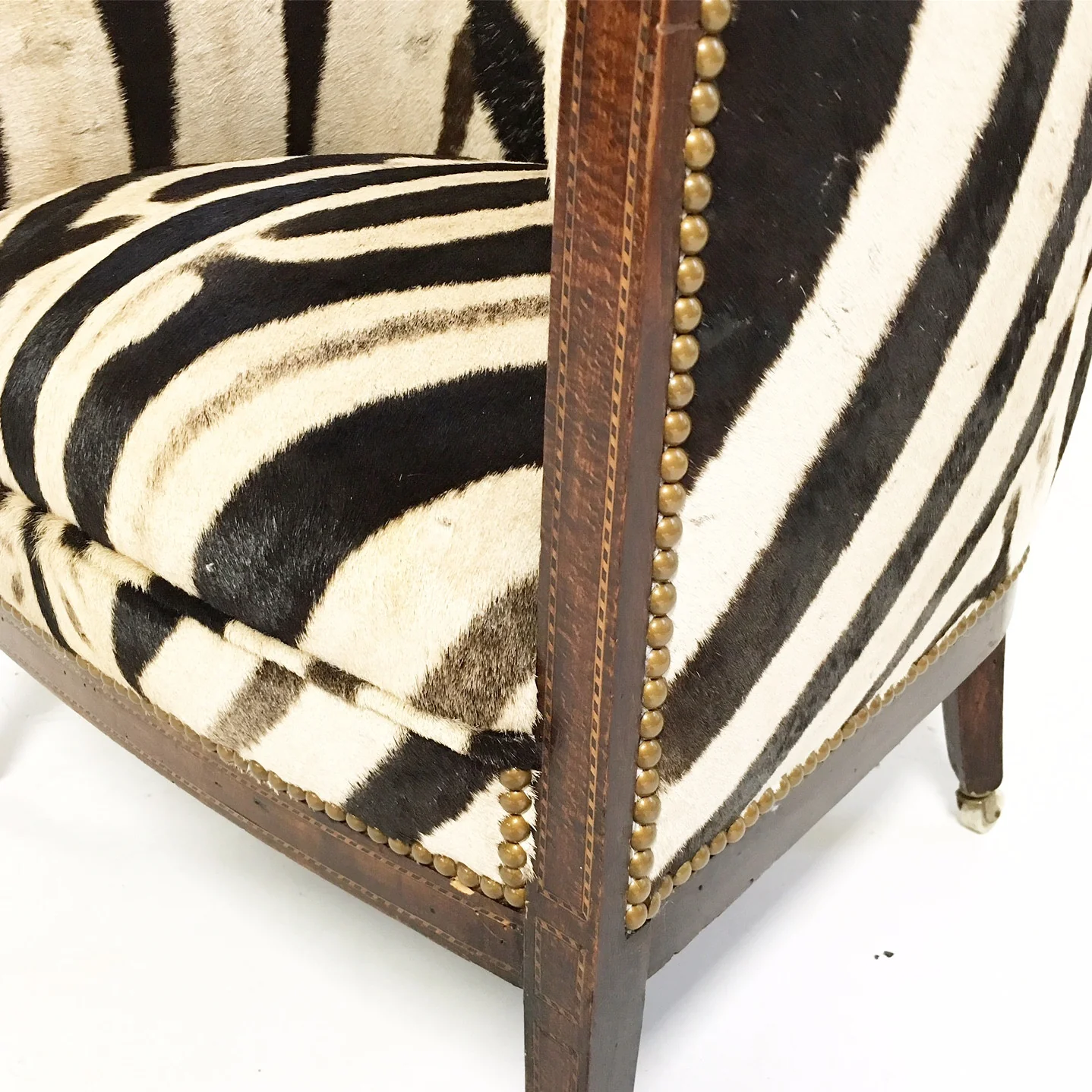 1930s Barrel Chair in Zebra Hide - Image 7