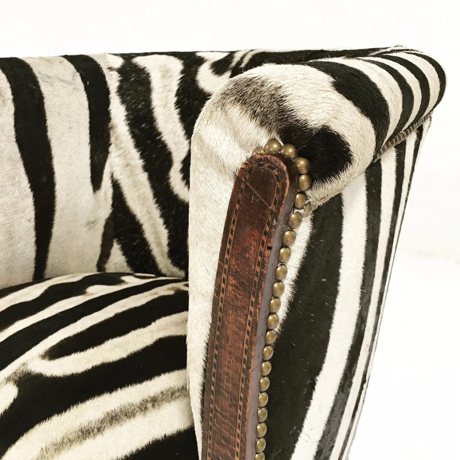 1930s Barrel Chair in Zebra Hide - Image 8