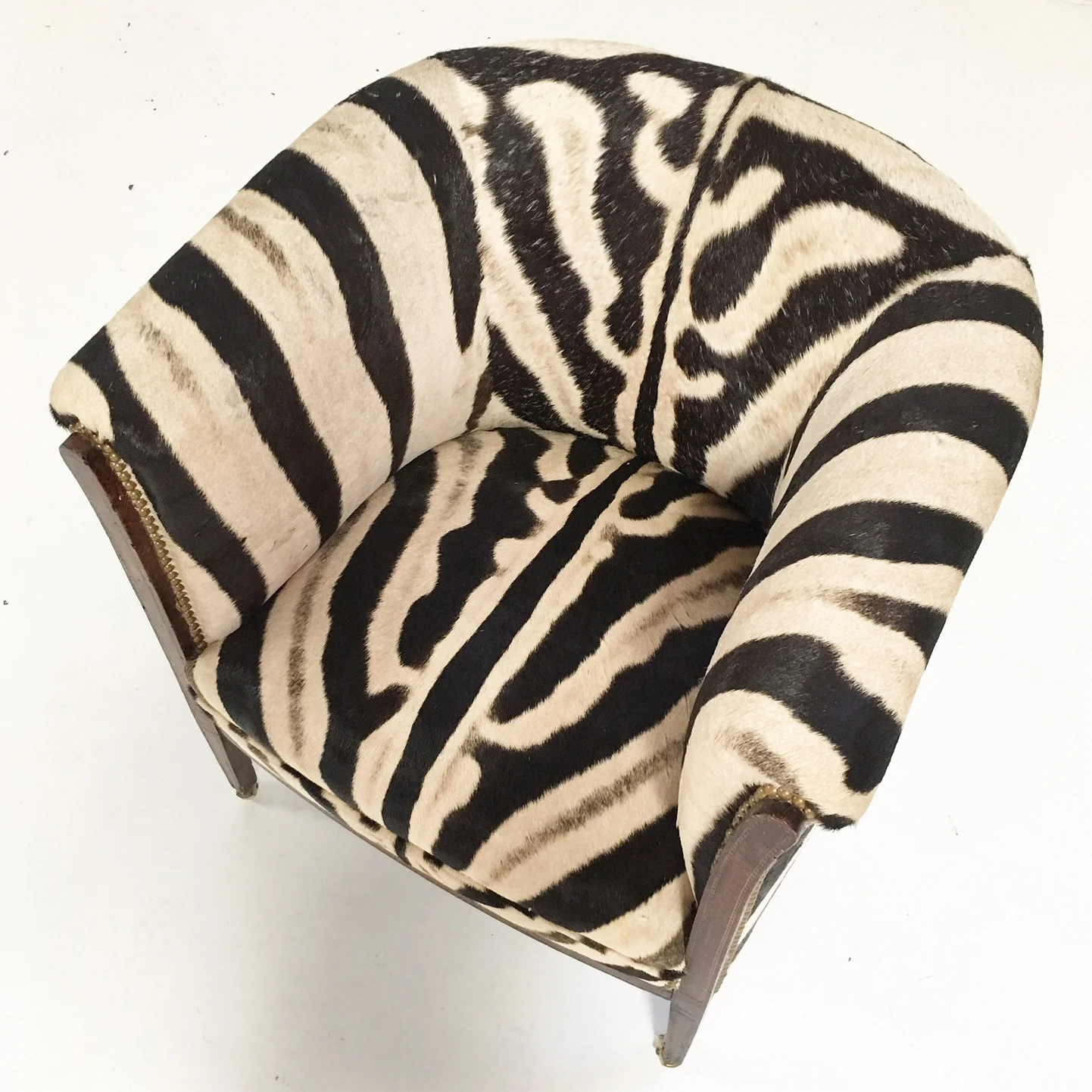1930s Barrel Chair in Zebra Hide - Image 9