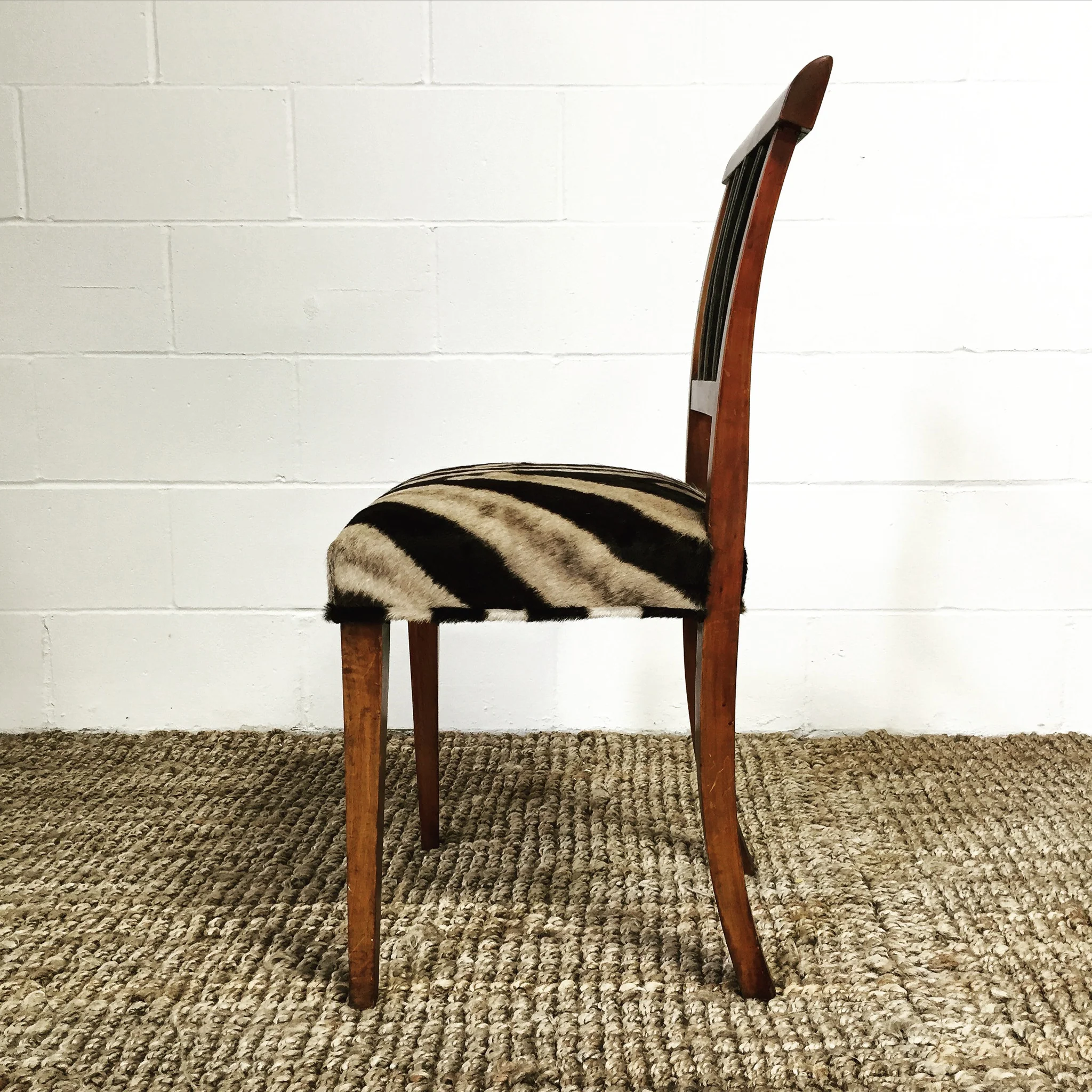 Biedermeier Side Chair in Zebra Hide - Image 3