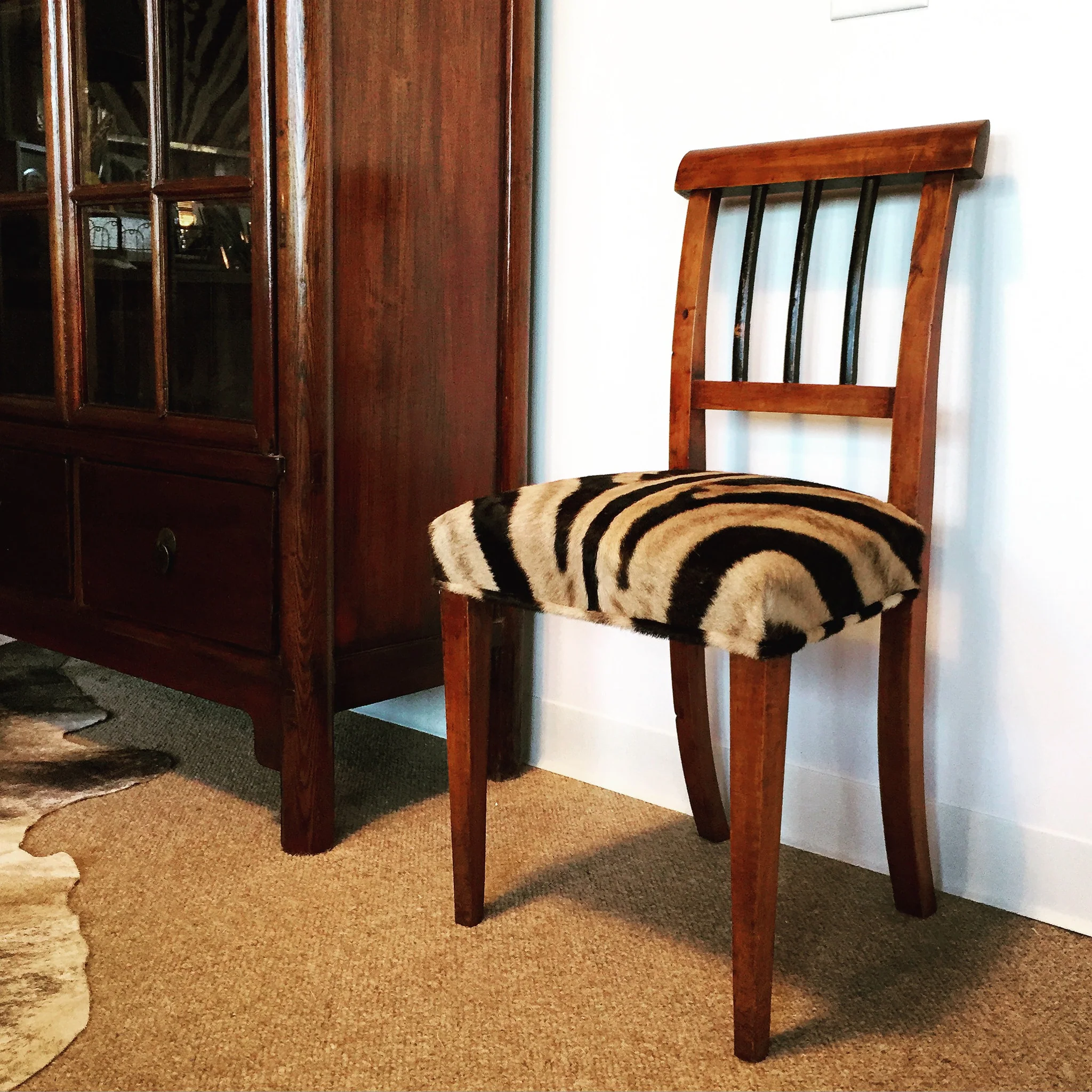 Biedermeier Side Chair in Zebra Hide - Image 6