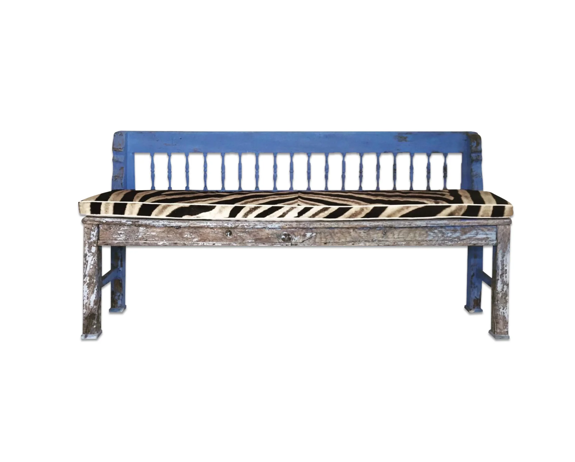 Farmhouse Bench with Zebra Cushion - Image 5