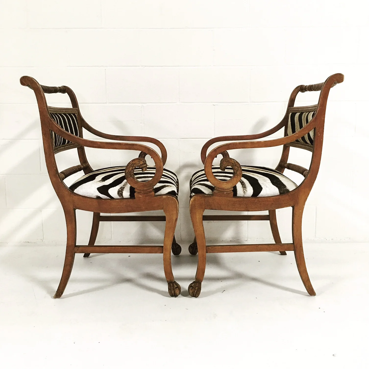 Armchairs in Zebra Hide