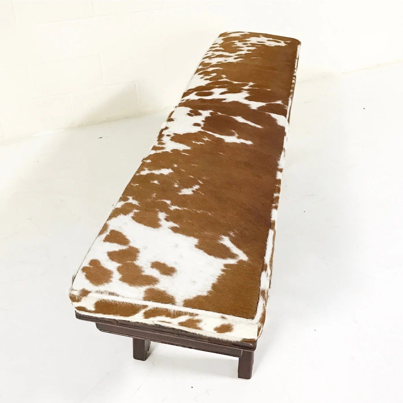 Vintage Chinese Bench with Brazilian Cowhide Cushion - Image 6