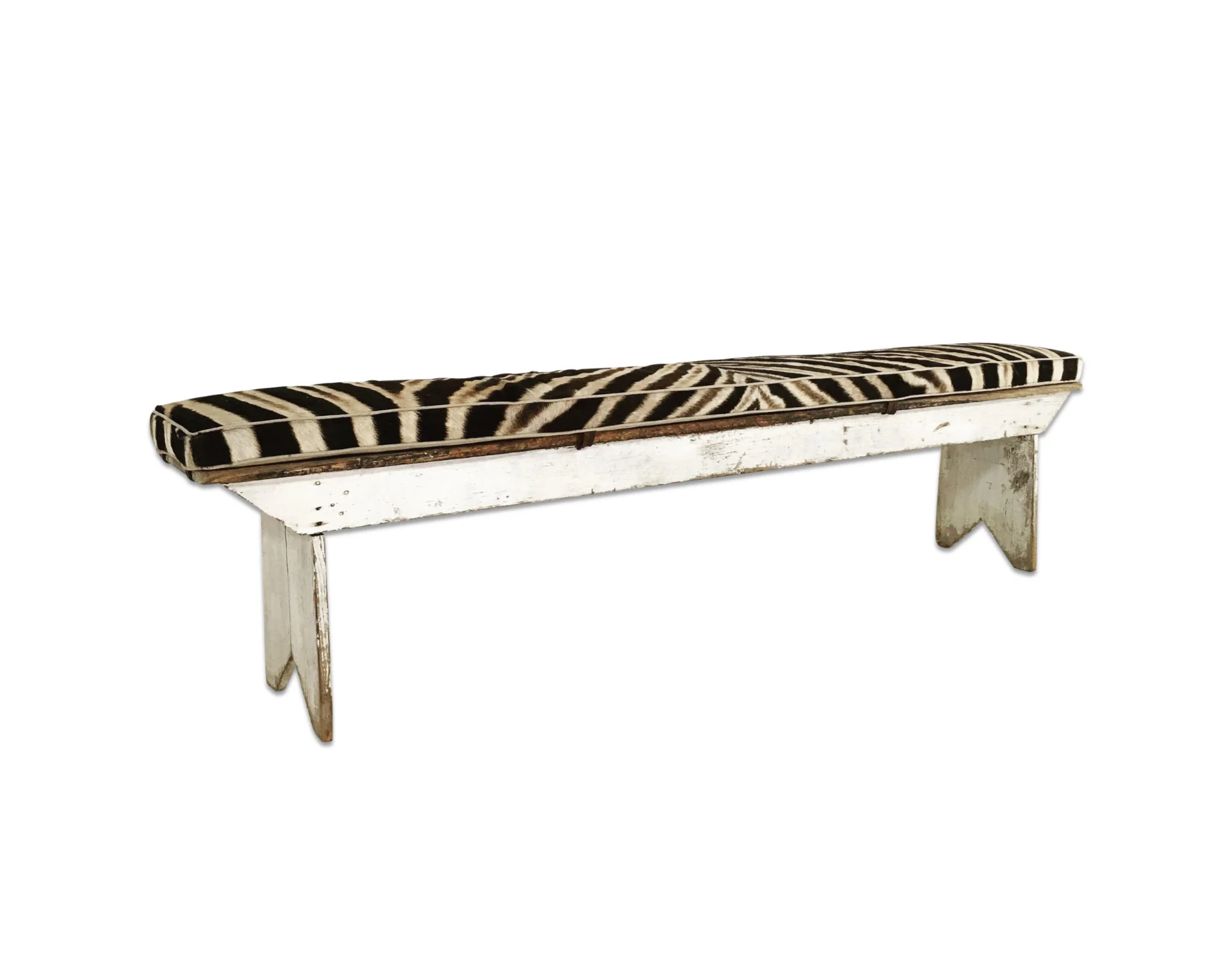 Farmhouse Bench with Zebra Cushion - Image 2