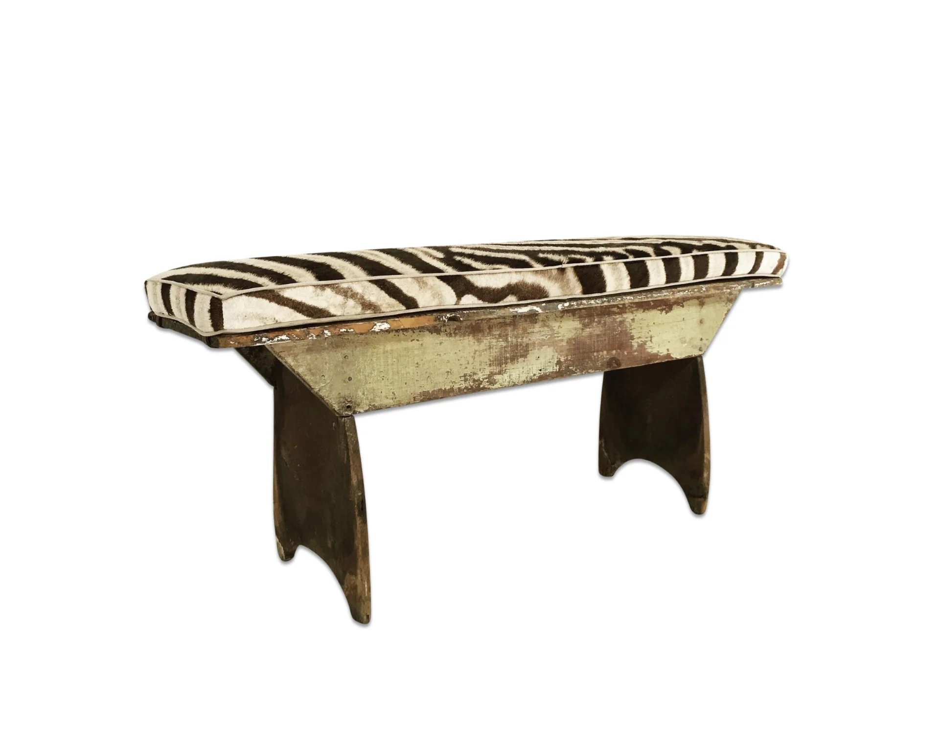 Farmhouse Bench with Zebra Cushion - Image 2