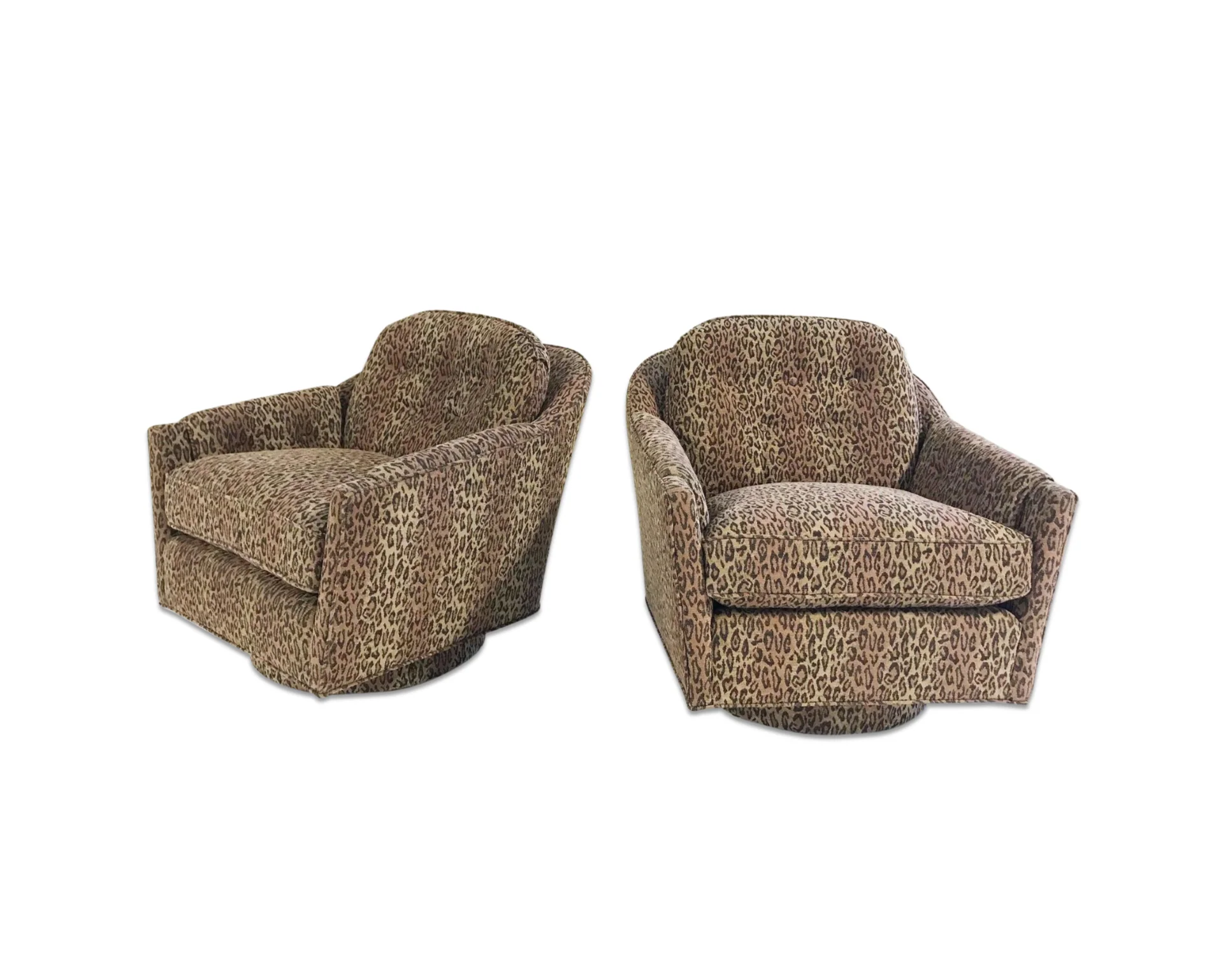 Lounge Chairs in Kravet Leopard Print Fabric, pair - Image 10
