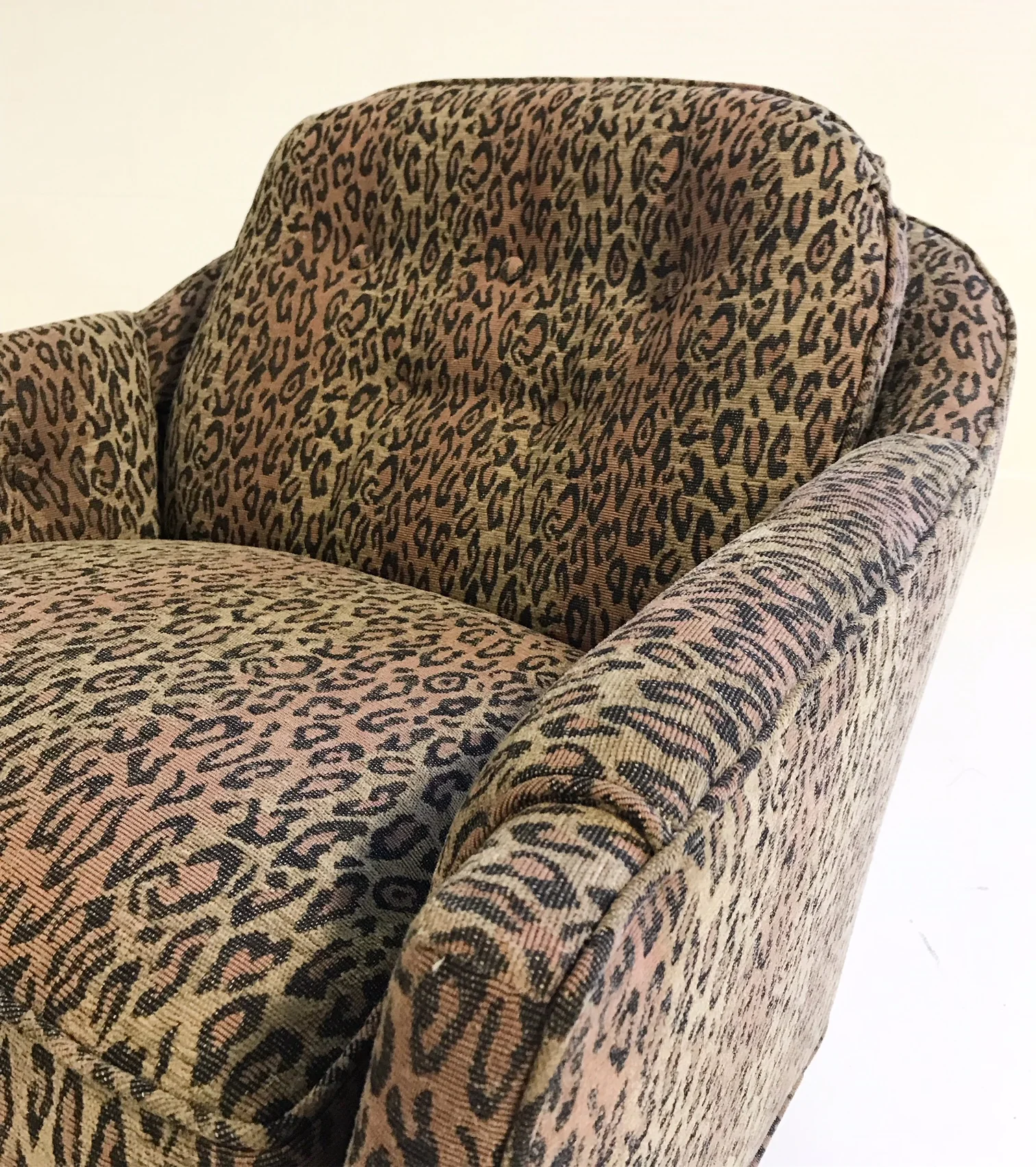Lounge Chairs in Kravet Leopard Print Fabric, pair - Image 3