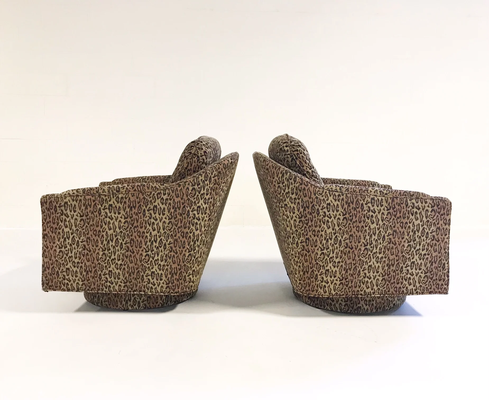 Lounge Chairs in Kravet Leopard Print Fabric, pair - Image 6