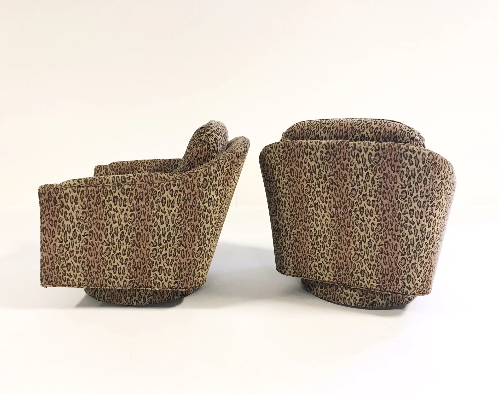 Lounge Chairs in Kravet Leopard Print Fabric, pair - Image 7