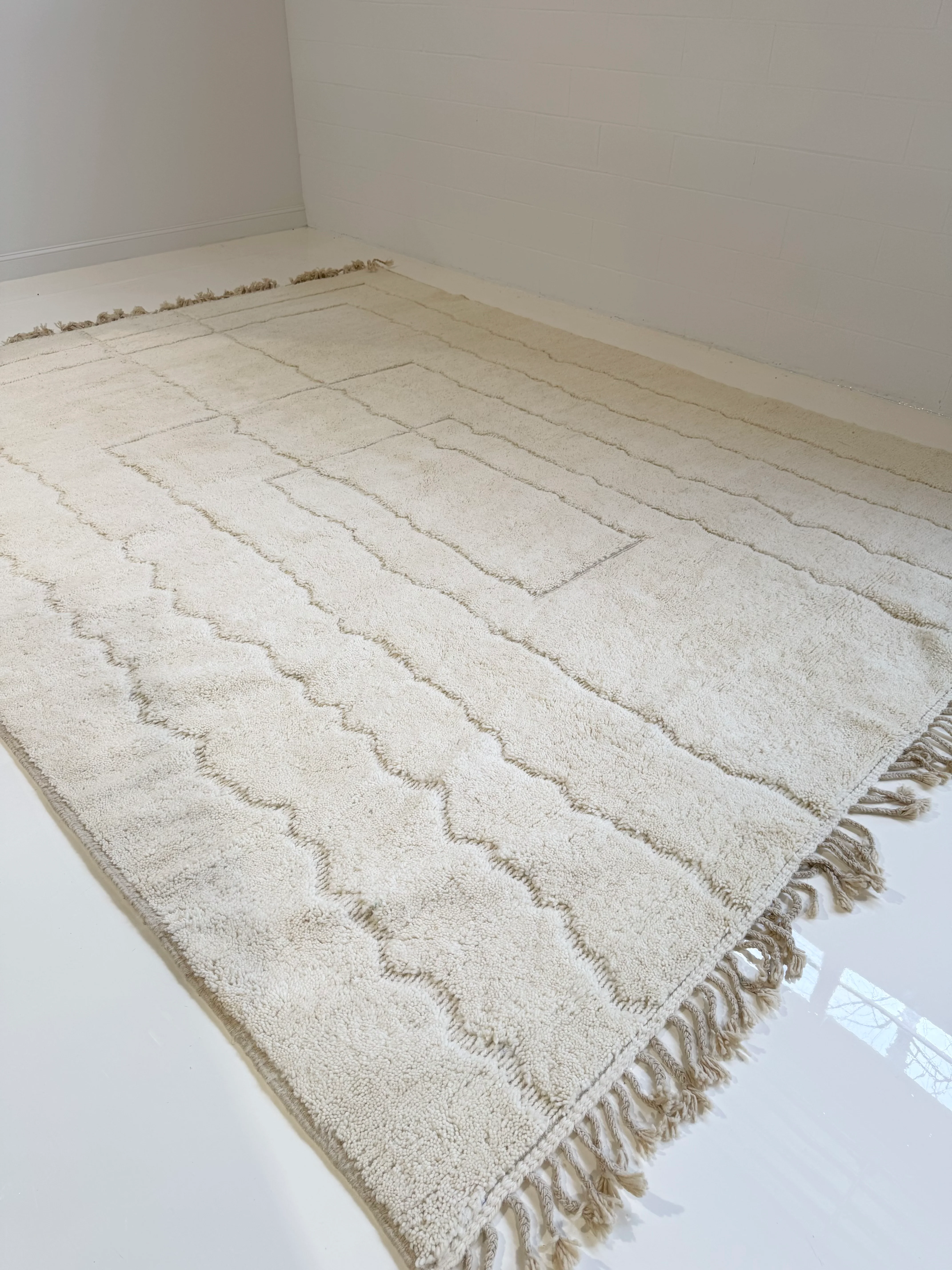 Vintage Moroccan Rug - Cream - Image 5