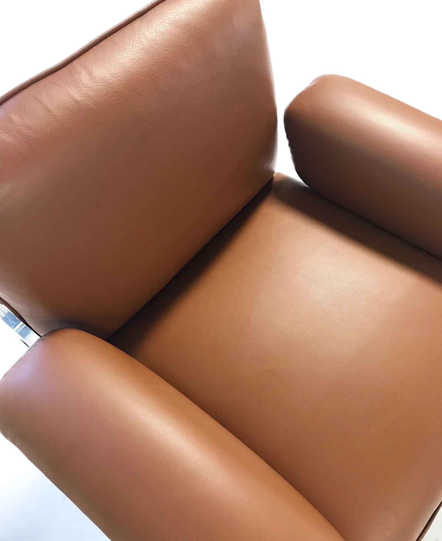 Argenta Lucite Chairs in Loro Piana Italian Buffalo Leather, pair - Image 10