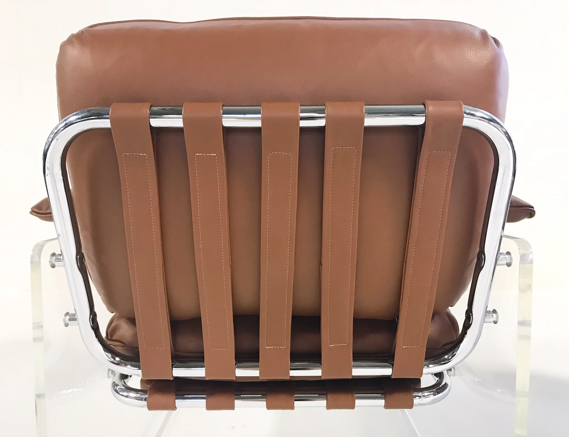 Argenta Lucite Chairs in Loro Piana Italian Buffalo Leather, pair - Image 8