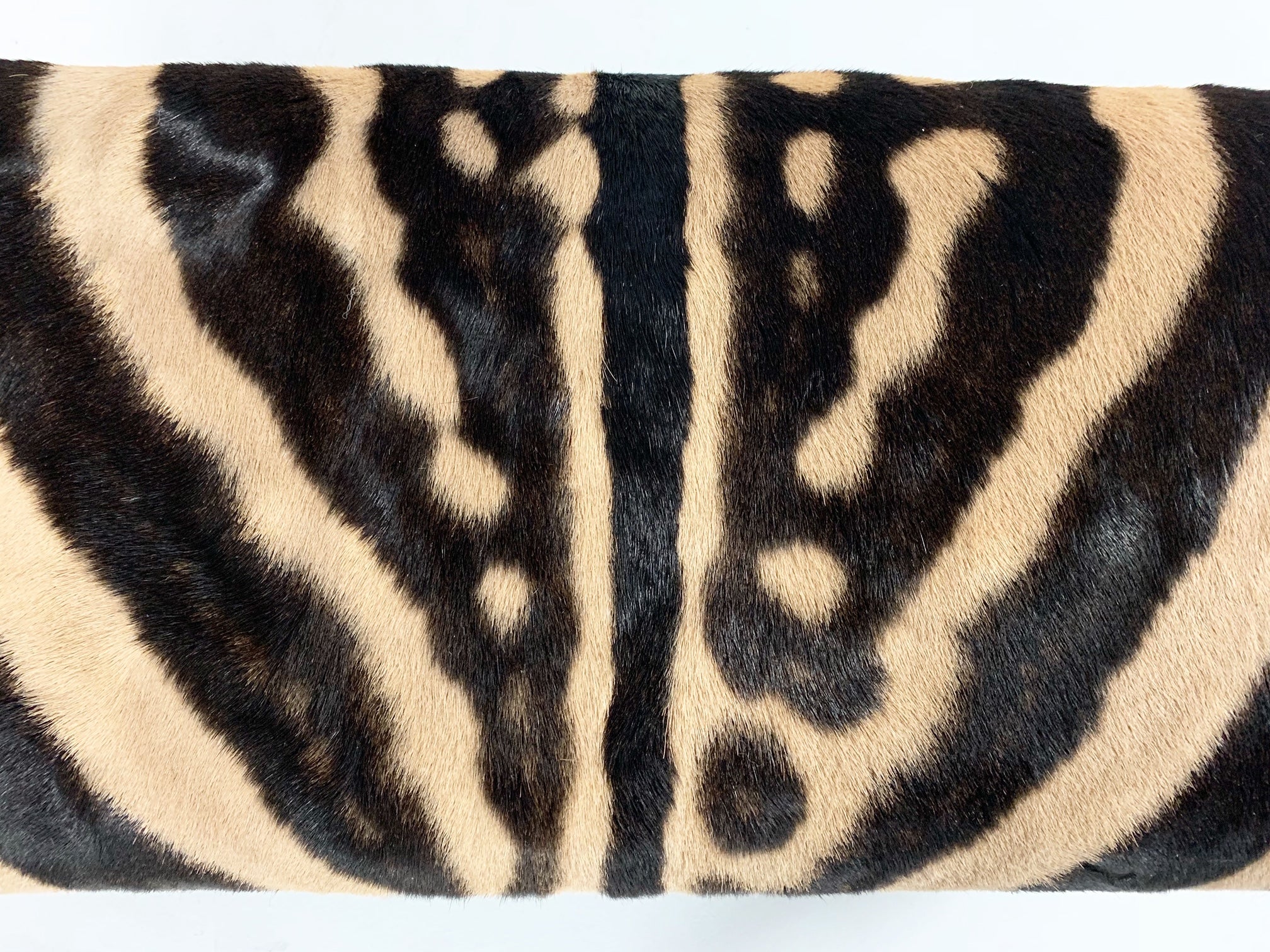 Vintage Waterfall Bench Restored in Zebra Hide - Image 6