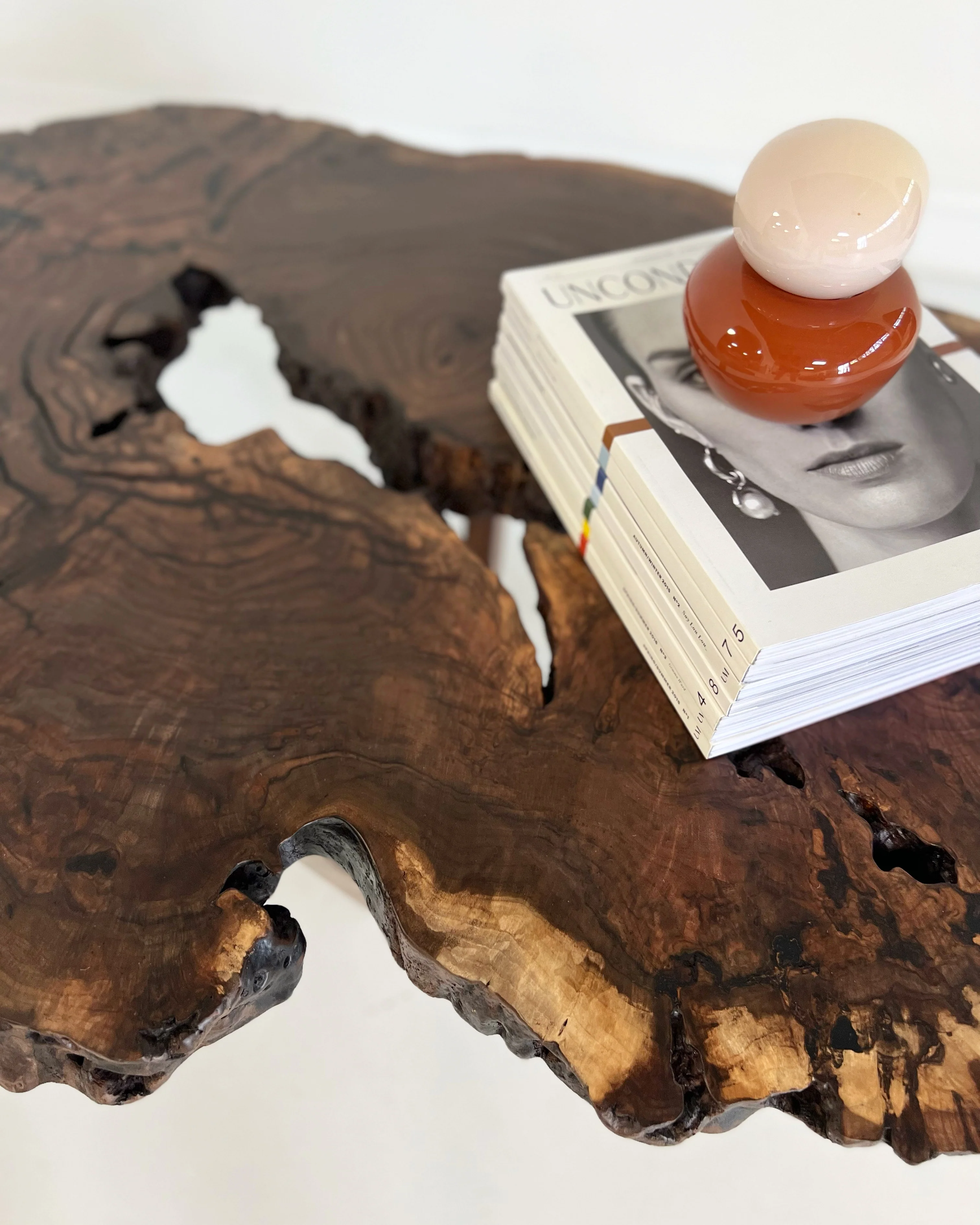 Walnut Burl Slab Coffee Table, Edition of 10 - Image 10
