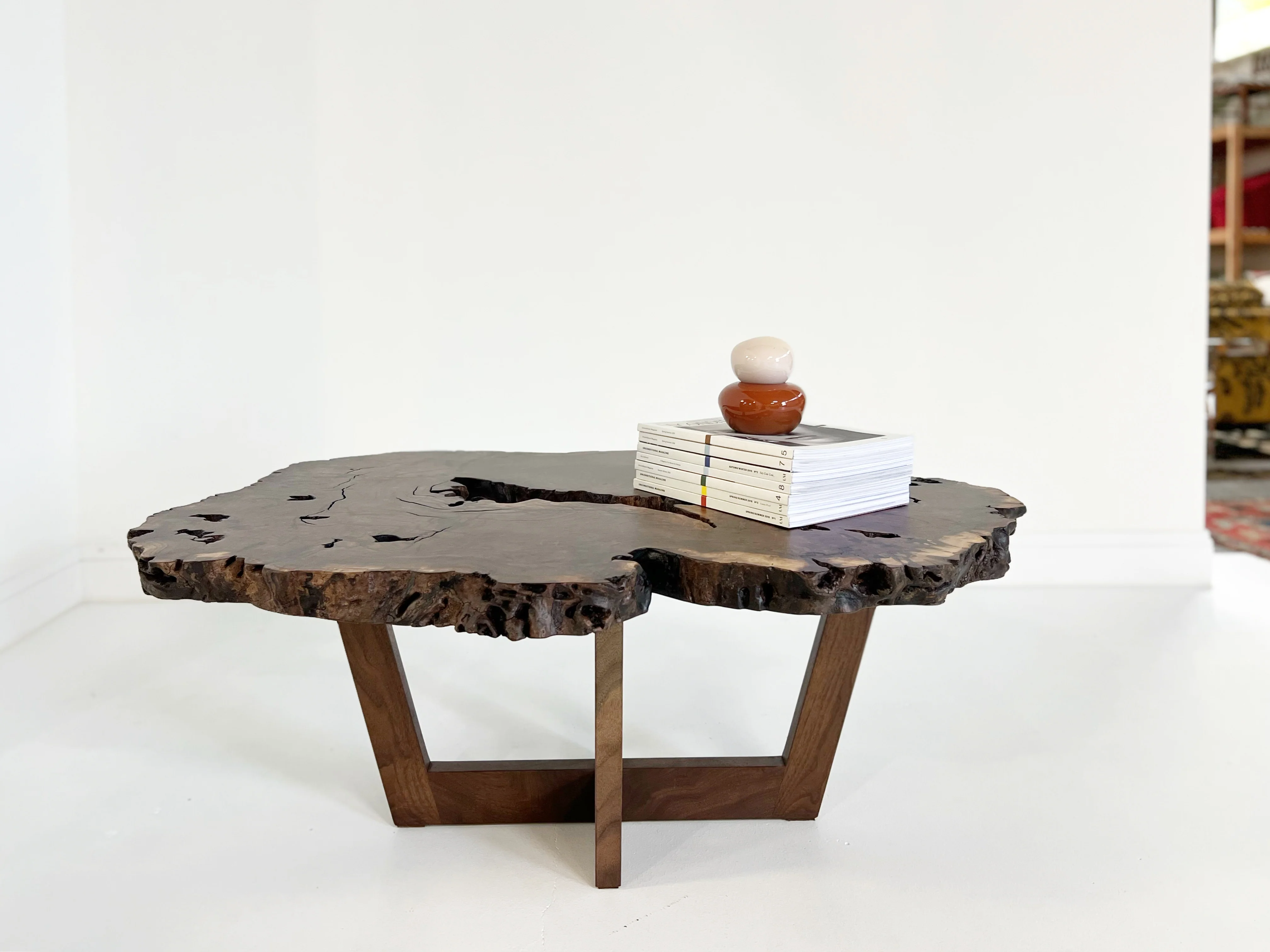 Walnut Burl Slab Coffee Table, Edition of 10 - Image 11