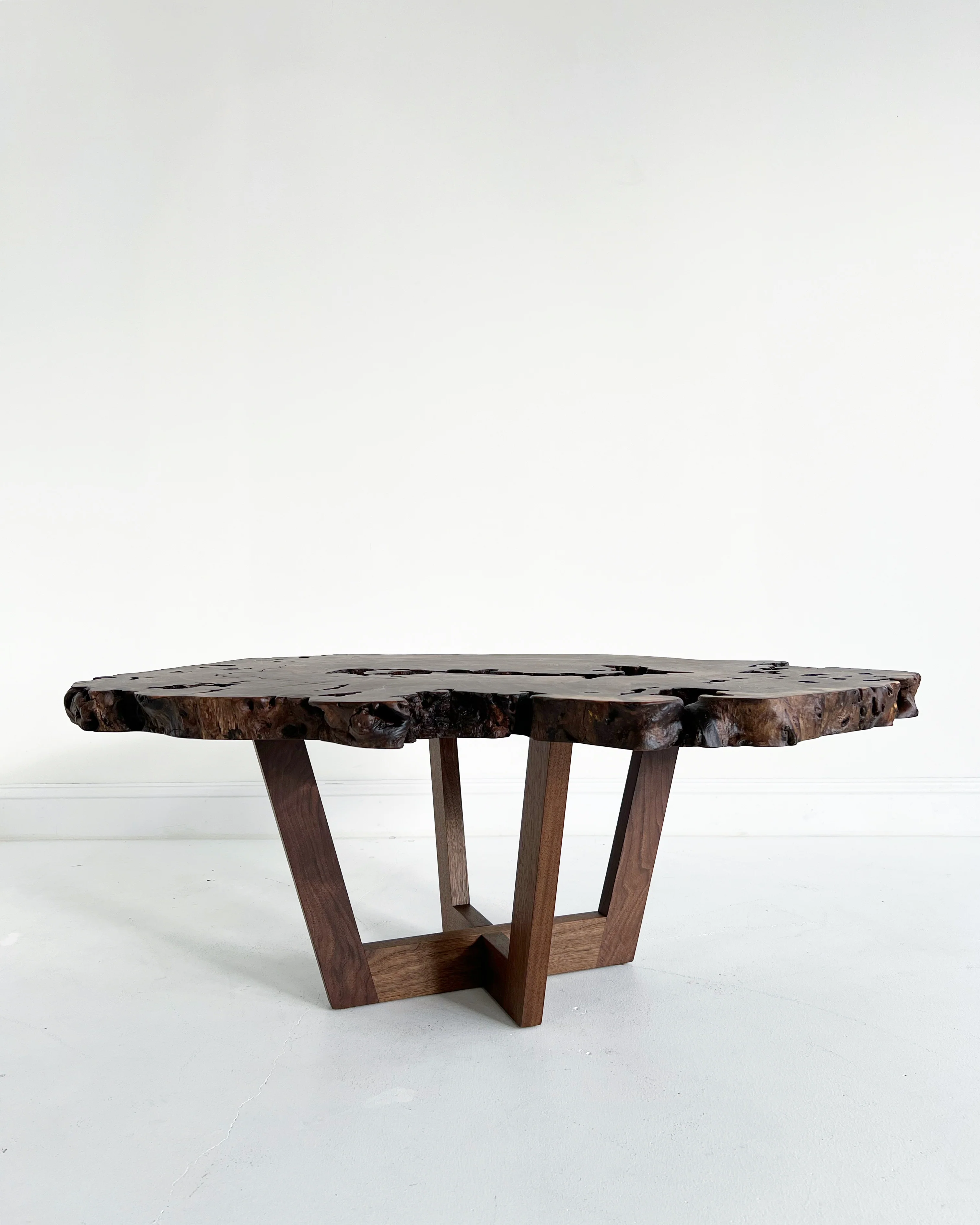 Walnut Burl Slab Coffee Table, Edition of 10 - Image 4