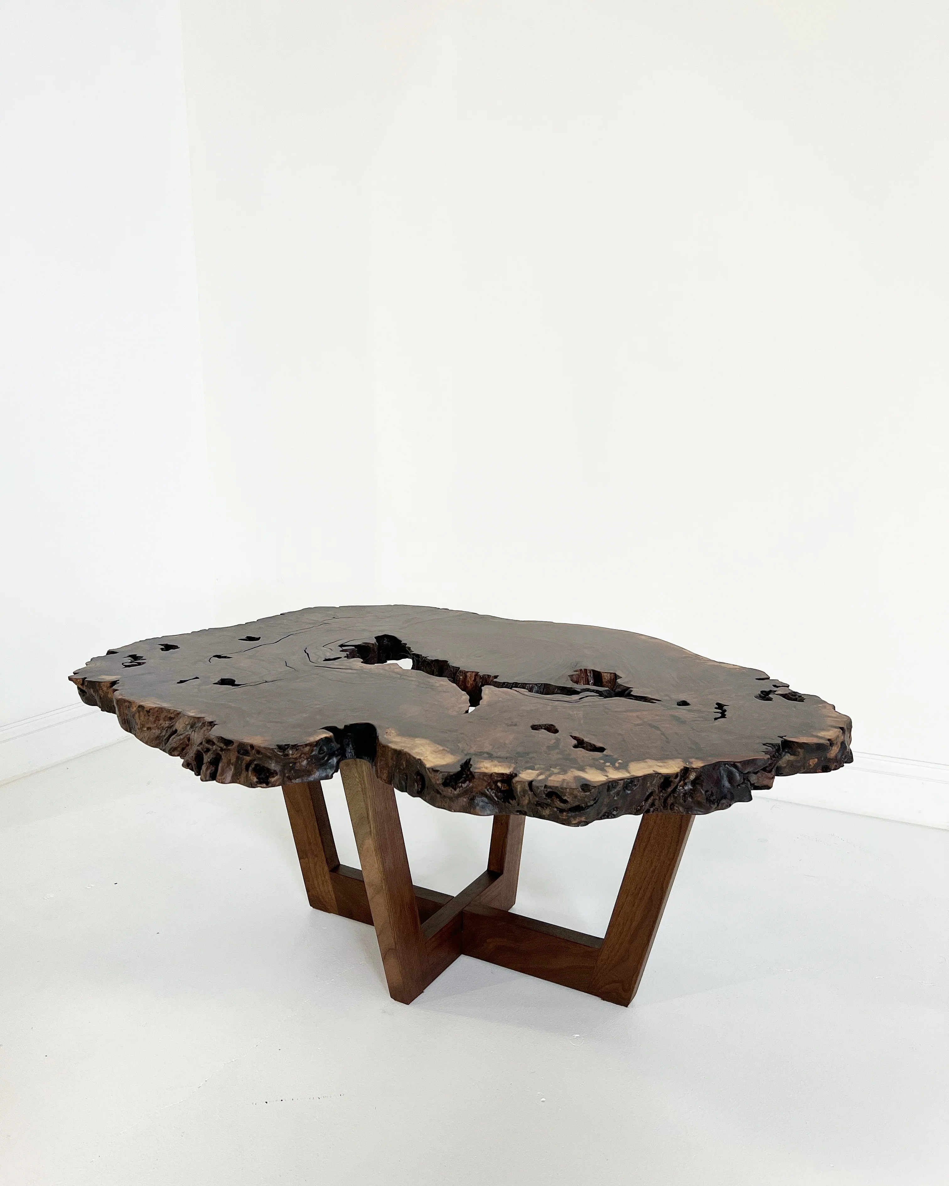 Walnut Burl Slab Coffee Table, Edition of 10 - Image 9