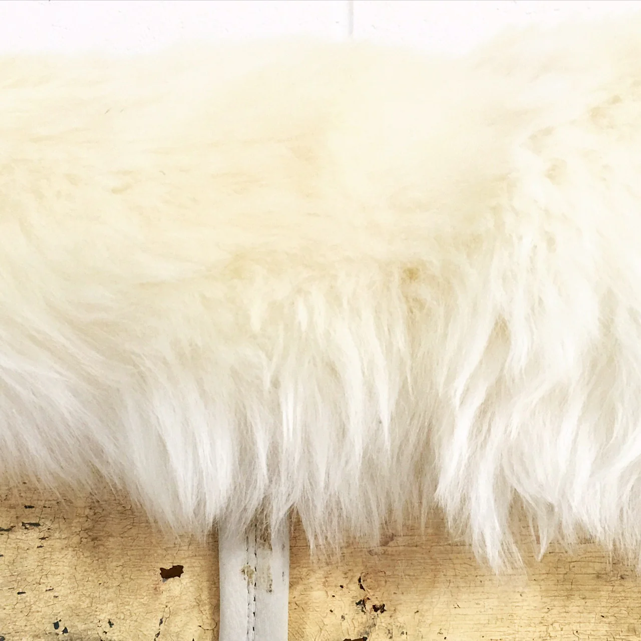 Farmhouse Bench with Sheepskin Cushion - Image 2