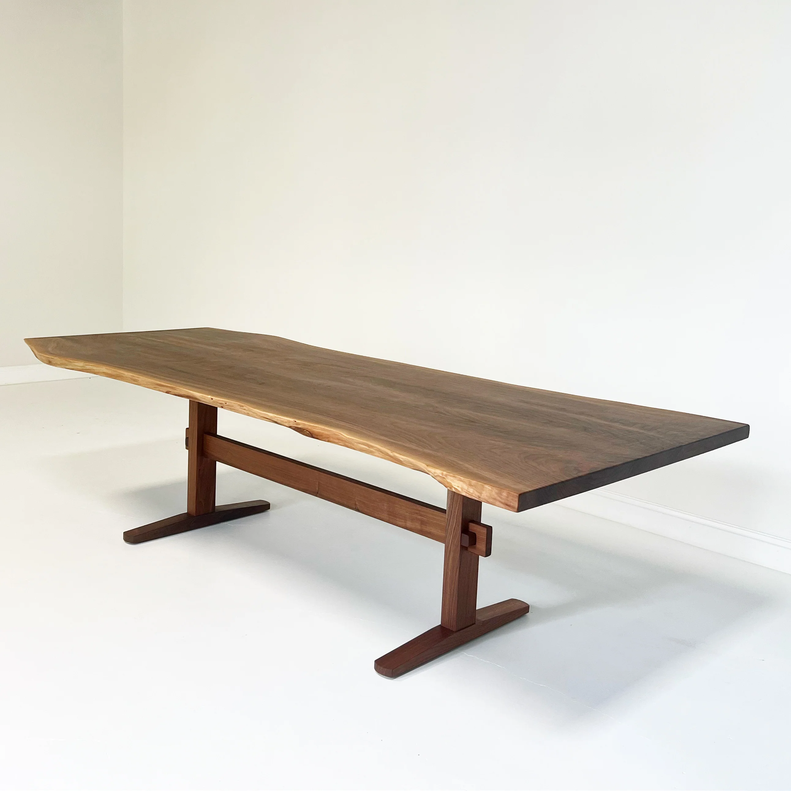 Walnut Trestle Dining Table - Image 8