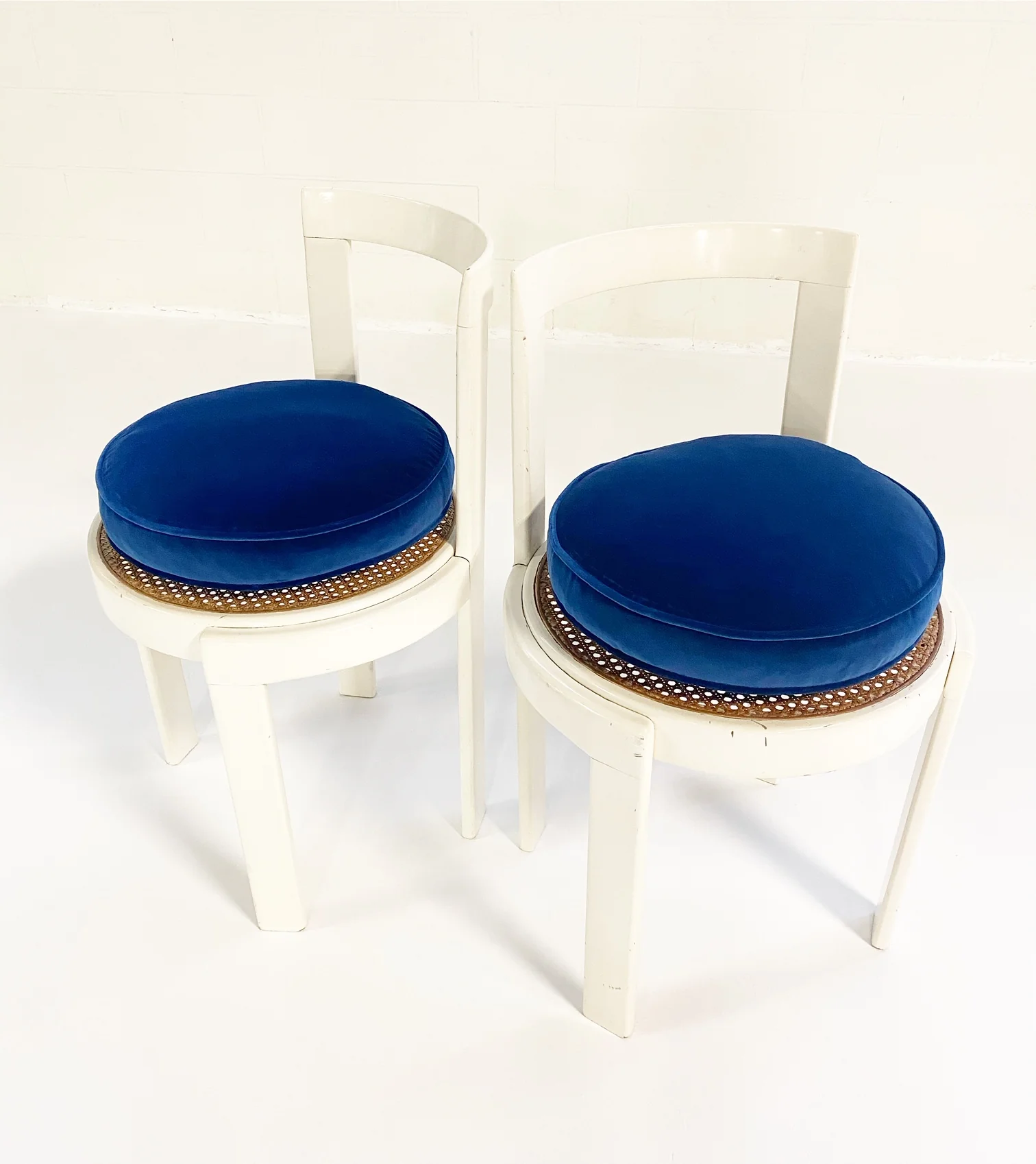 Lacquered Wood and Cane Side Chairs, pair - Image 3