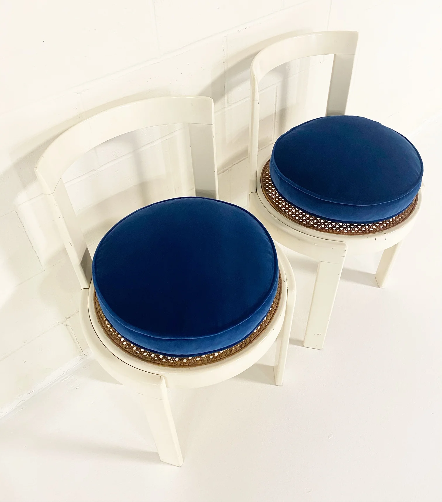 Lacquered Wood and Cane Side Chairs, pair - Image 4