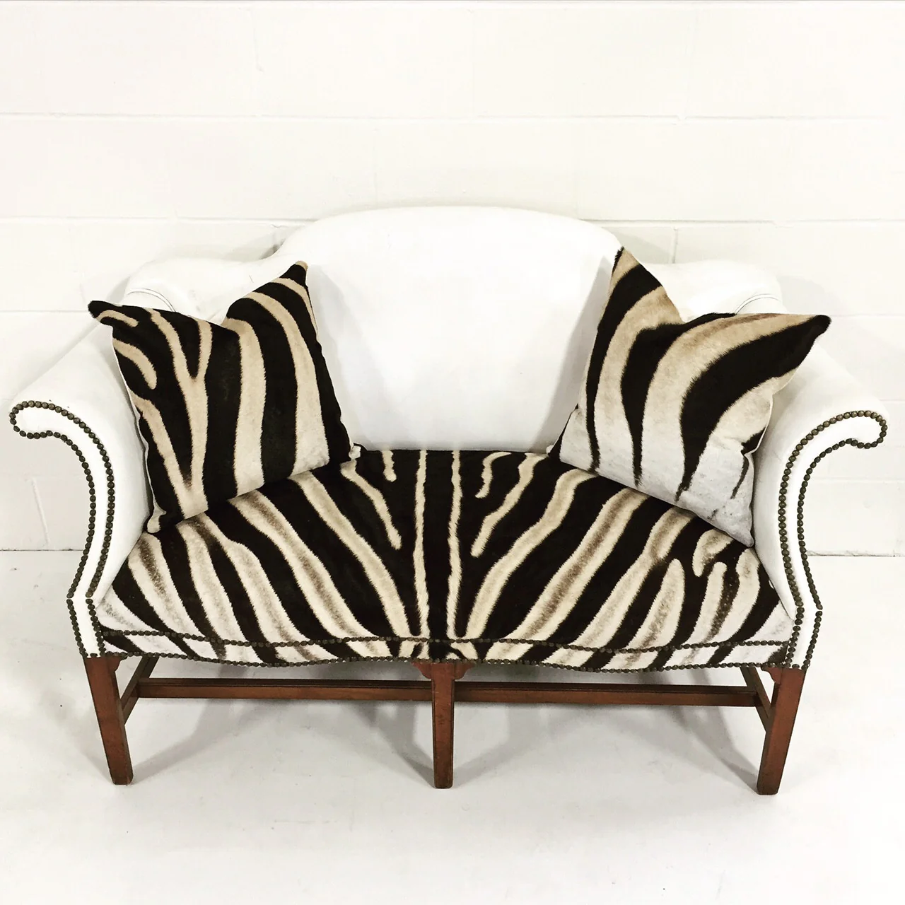 Loveseat in Zebra Hide