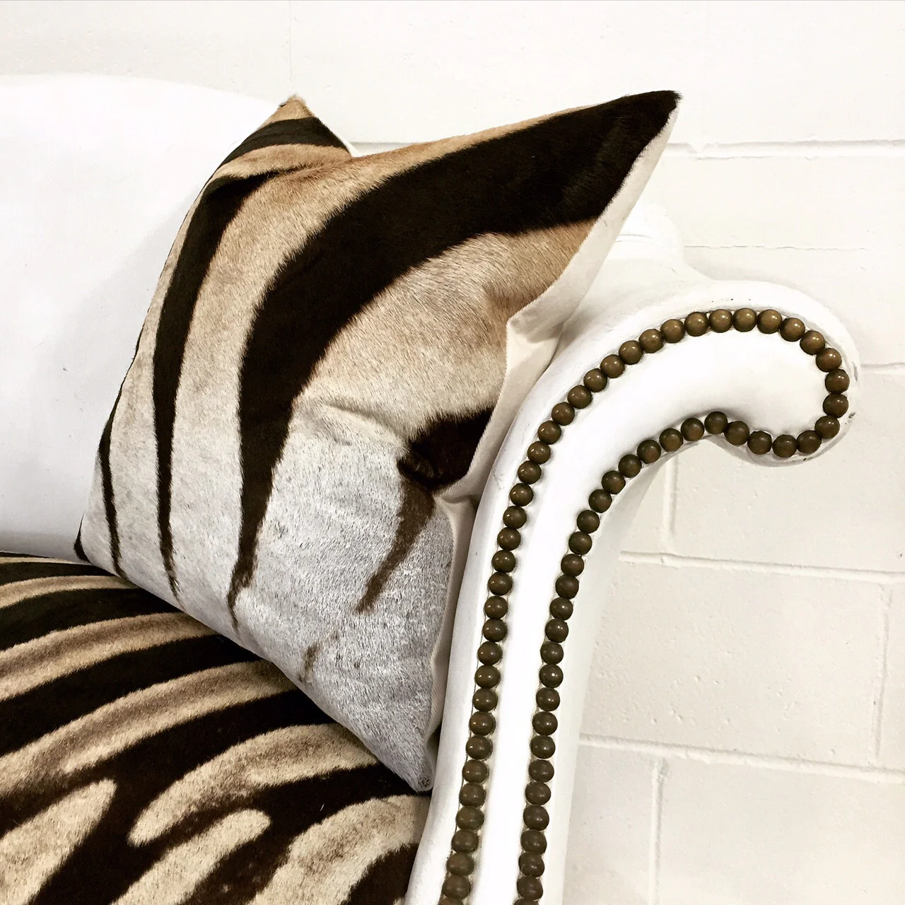 Loveseat in Zebra Hide - Image 5