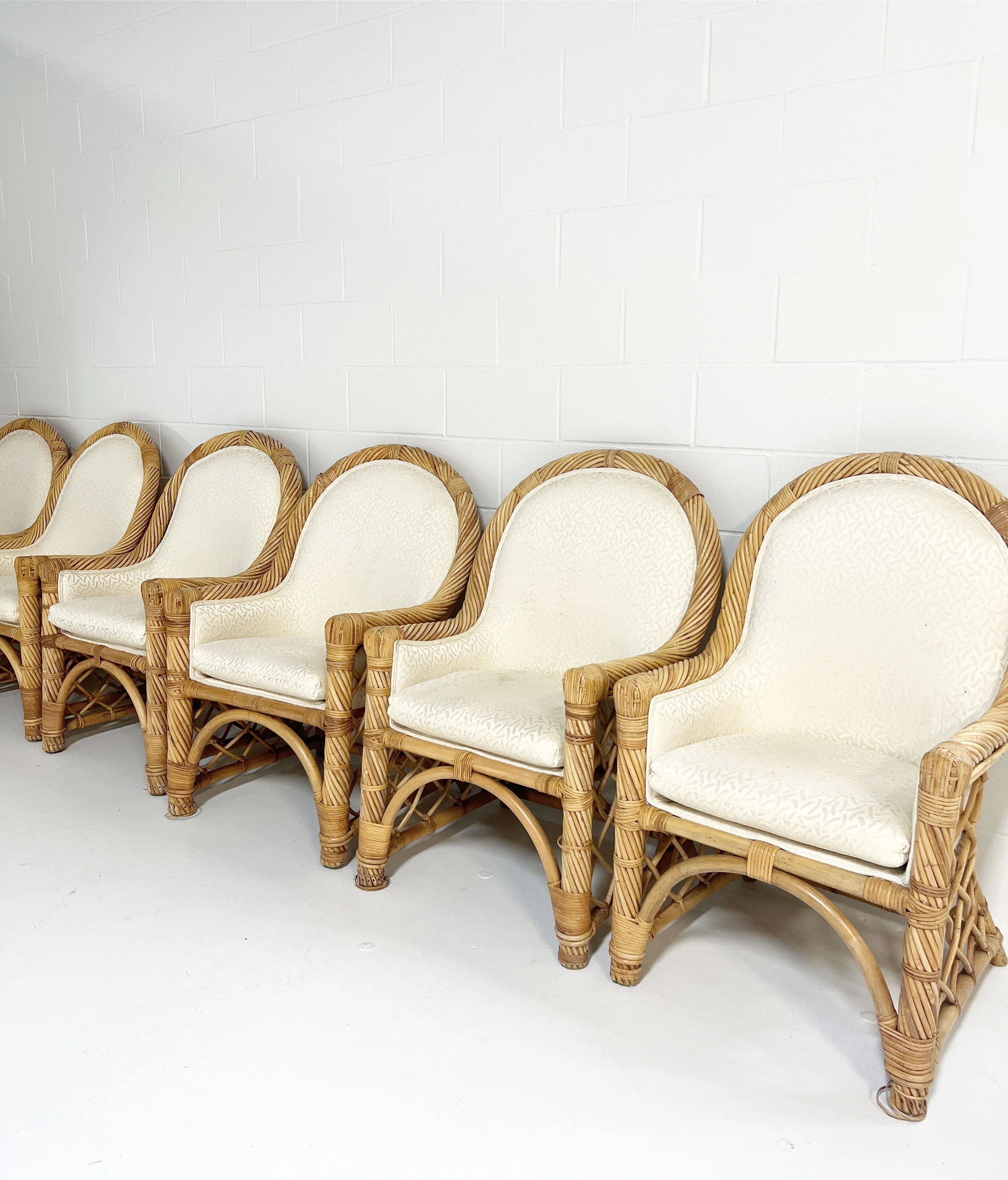 ON HOLD Wicker Dining Chairs, Set of 6