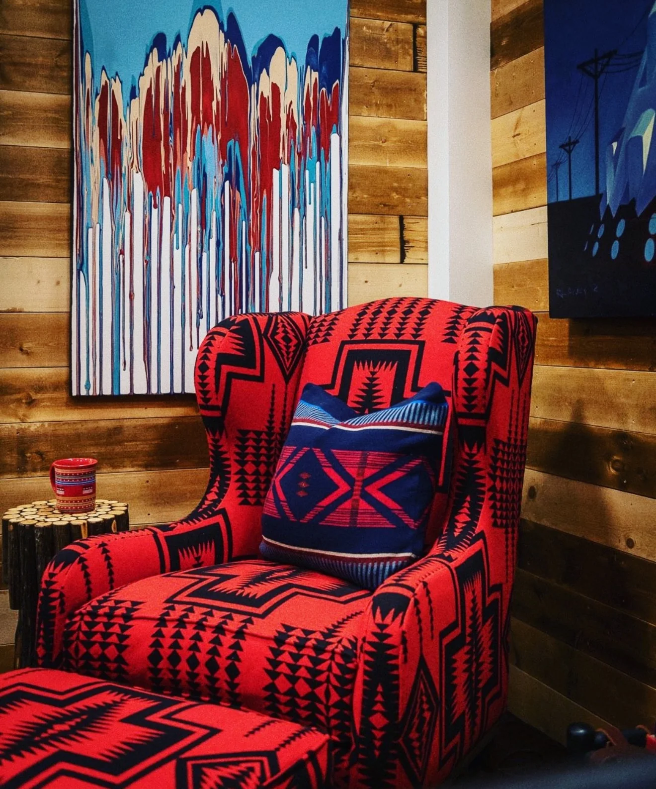 Wingback Chair and Ottoman