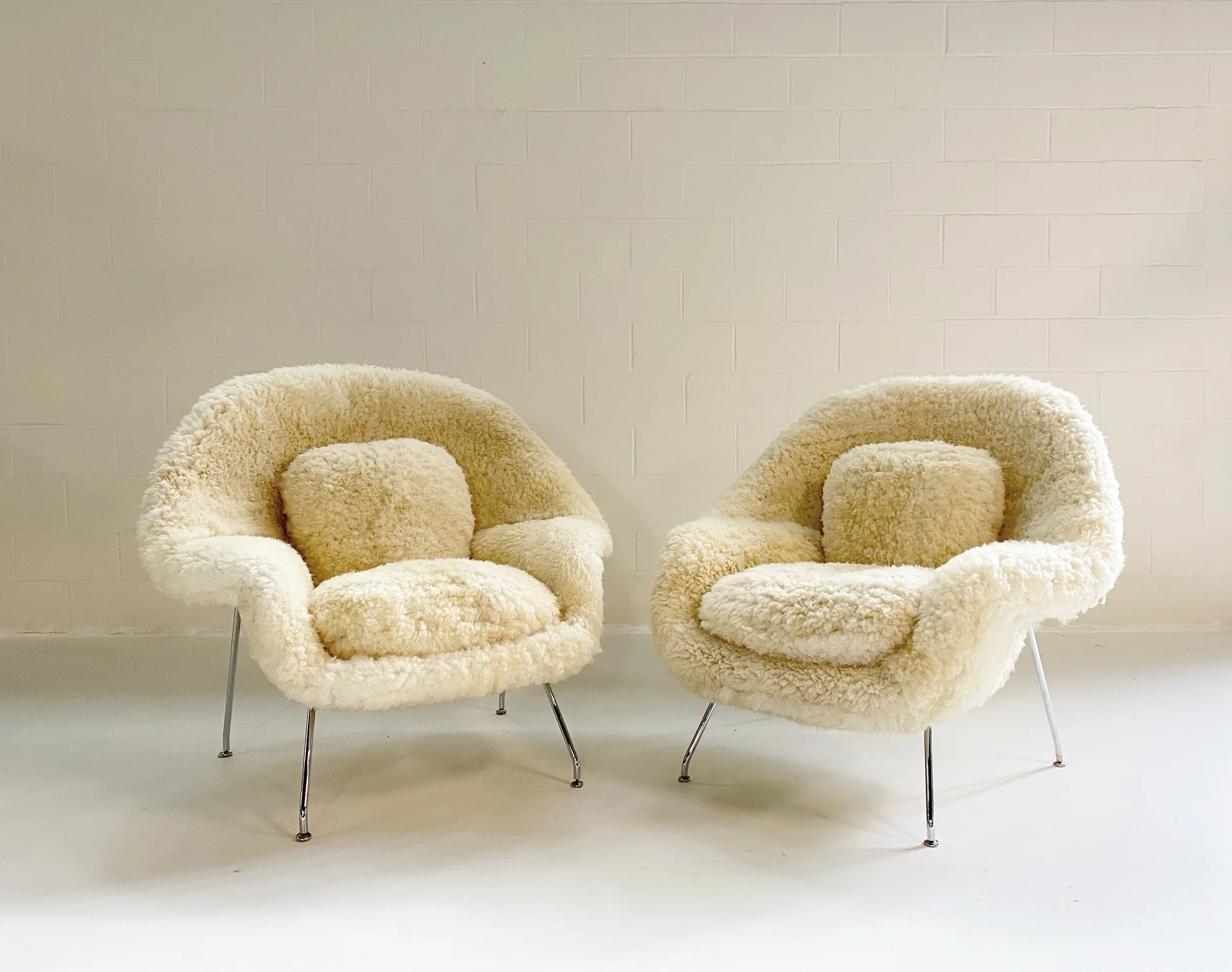 Bespoke Womb Chair and Ottoman in California Sheepskin - Image 12