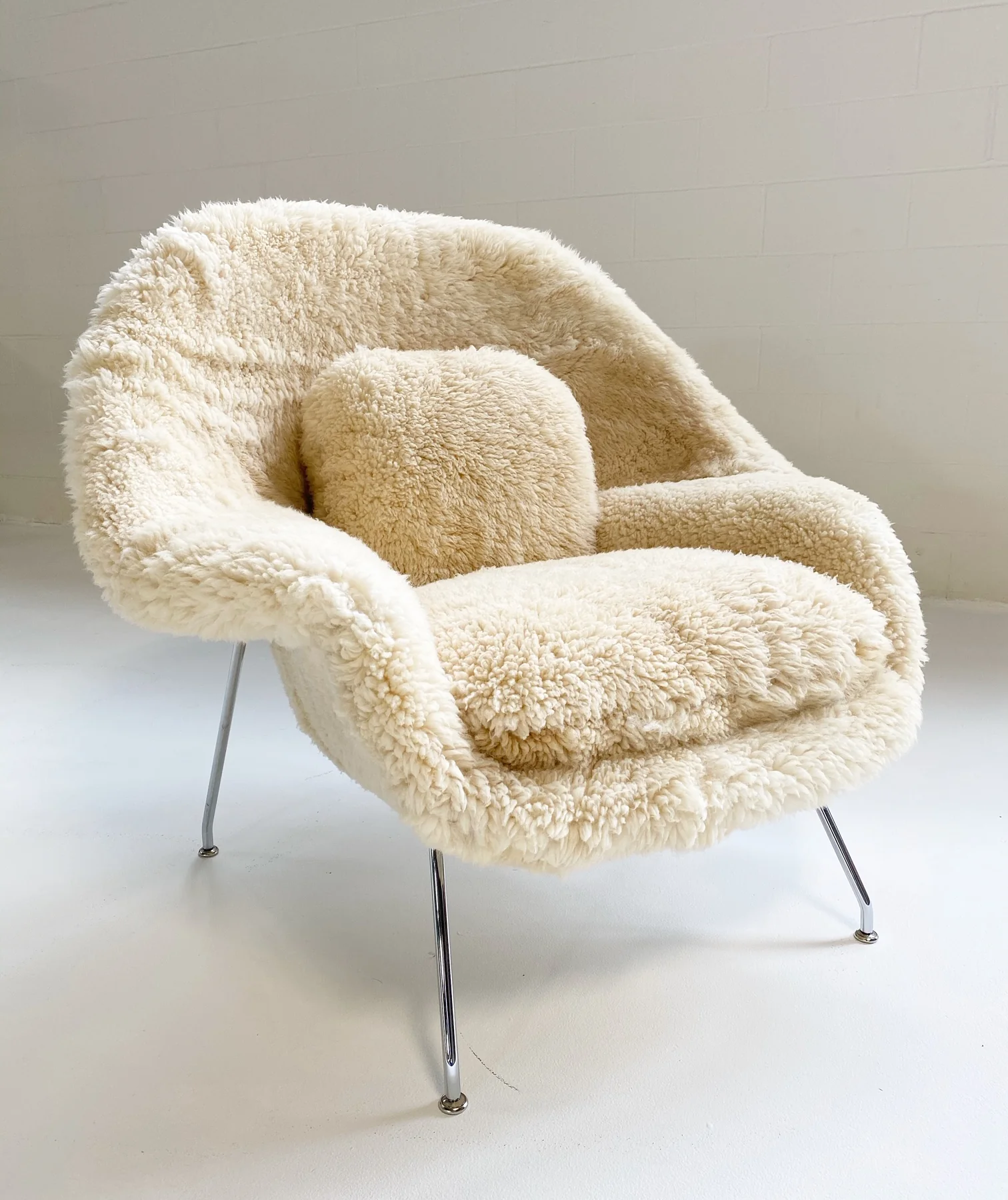 Bespoke Womb Chair and Ottoman in California Sheepskin - Image 6