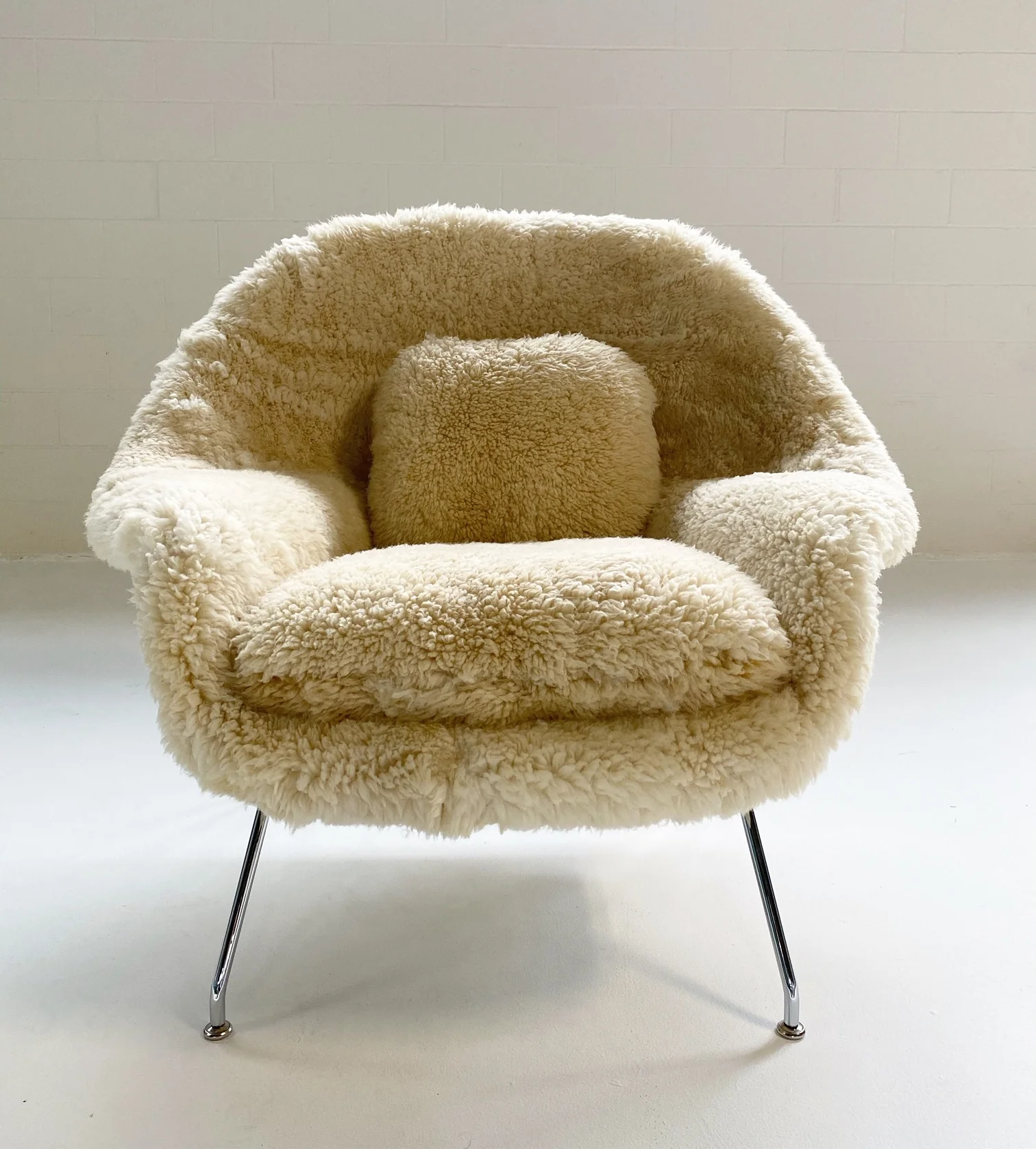Bespoke Womb Chair and Ottoman in California Sheepskin - Image 7
