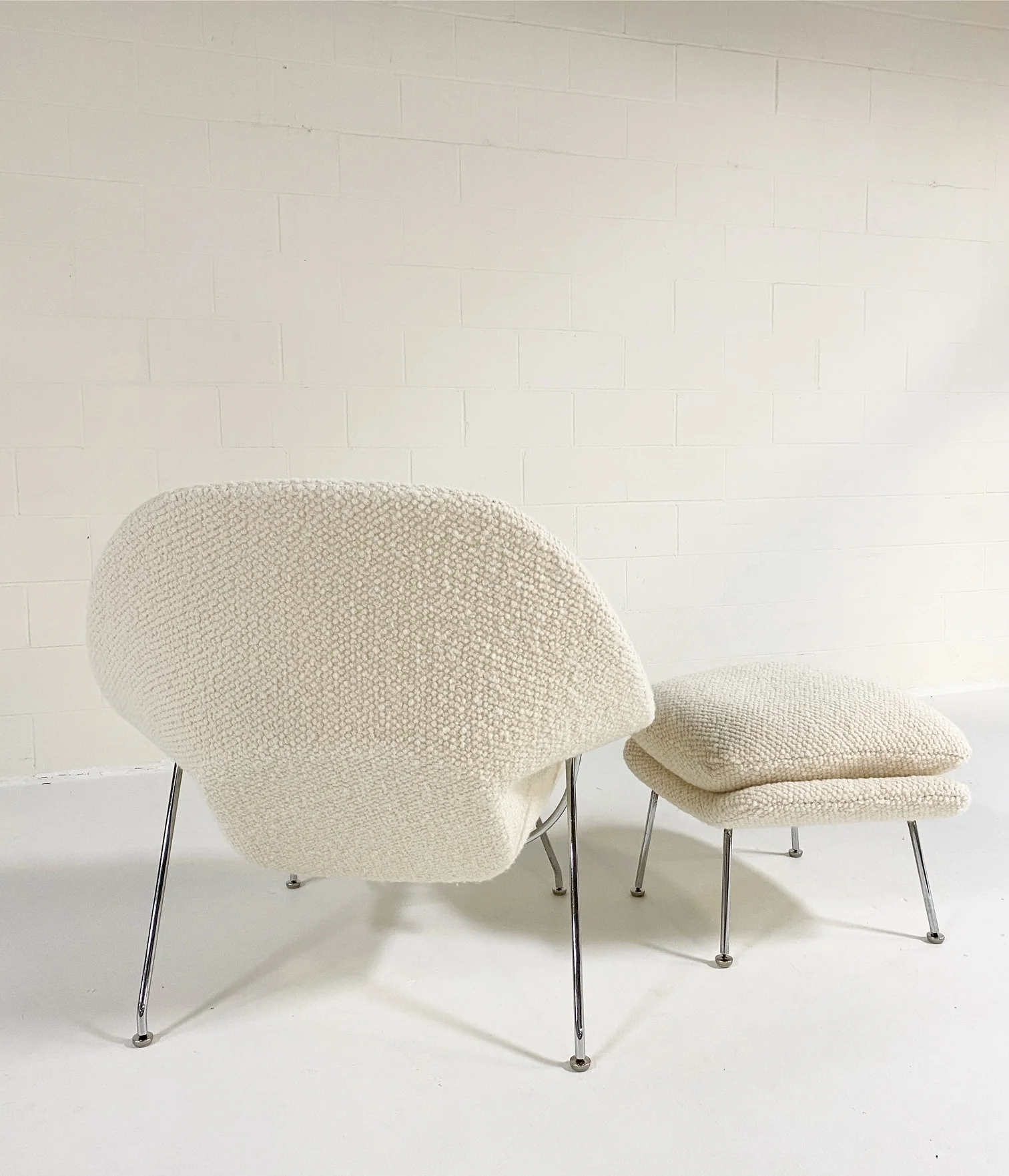 Bespoke Womb Chair and Ottoman in Dedar Boucle - Image 10