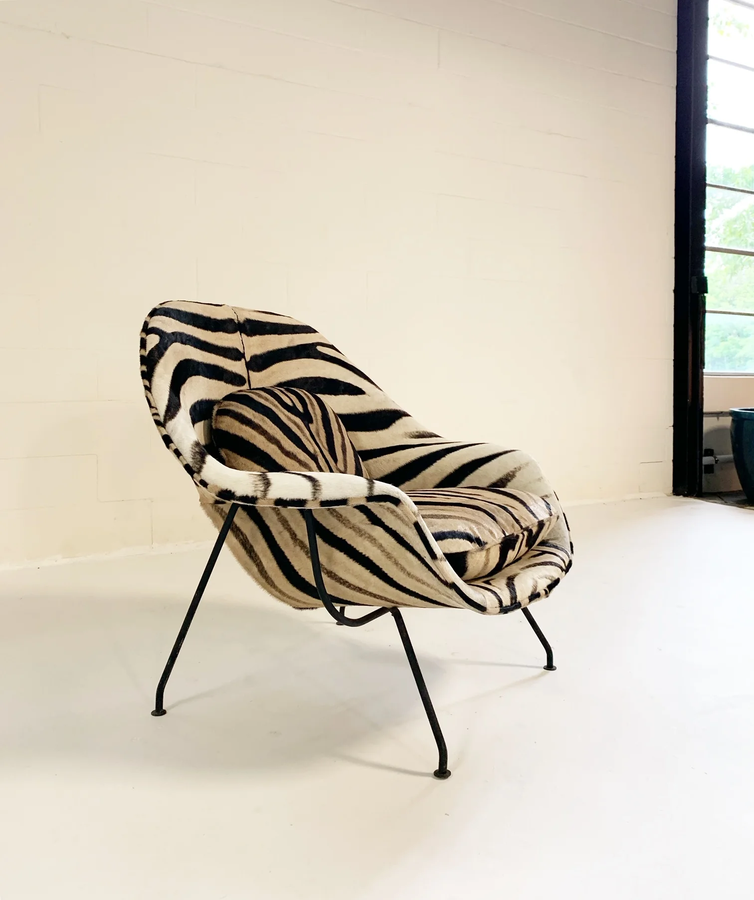 Bespoke Womb Chair in Zebra Hide - Image 5