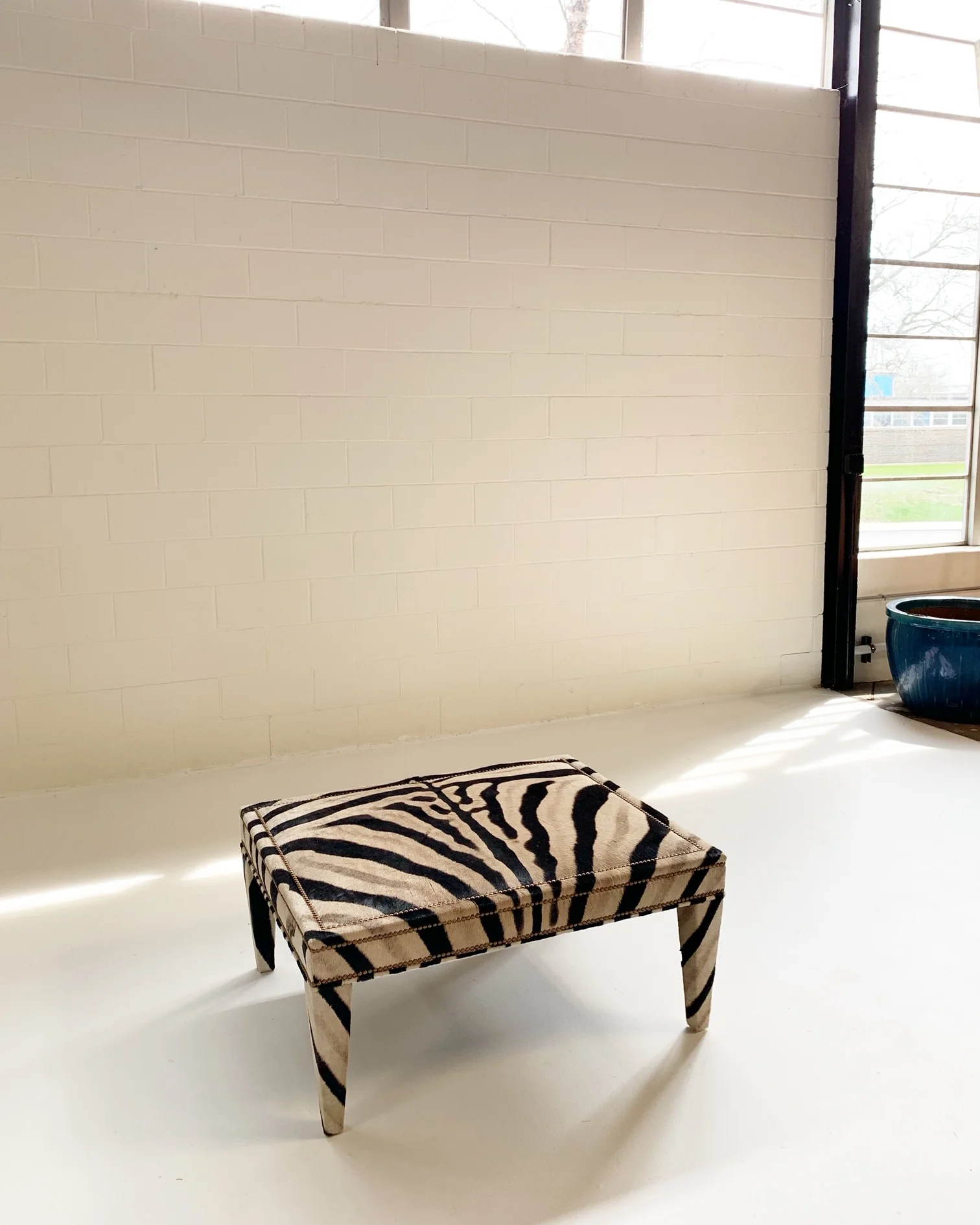 The Forsyth Parsons Style Ottoman in Zebra - Image 9
